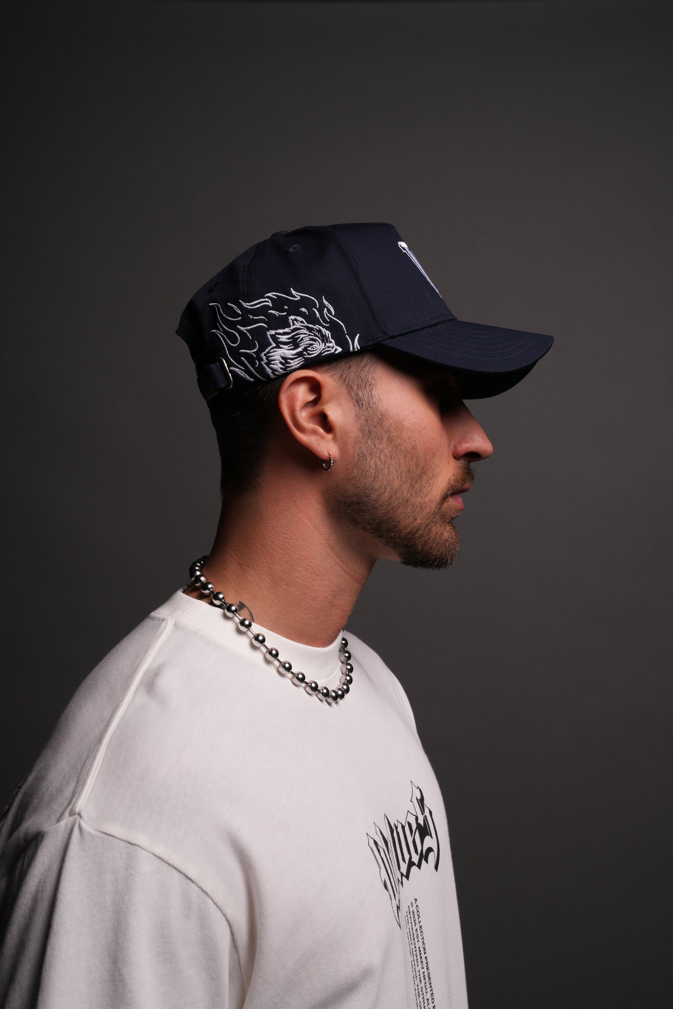 Our Flame 5 Panel Hat in Darc Blue
