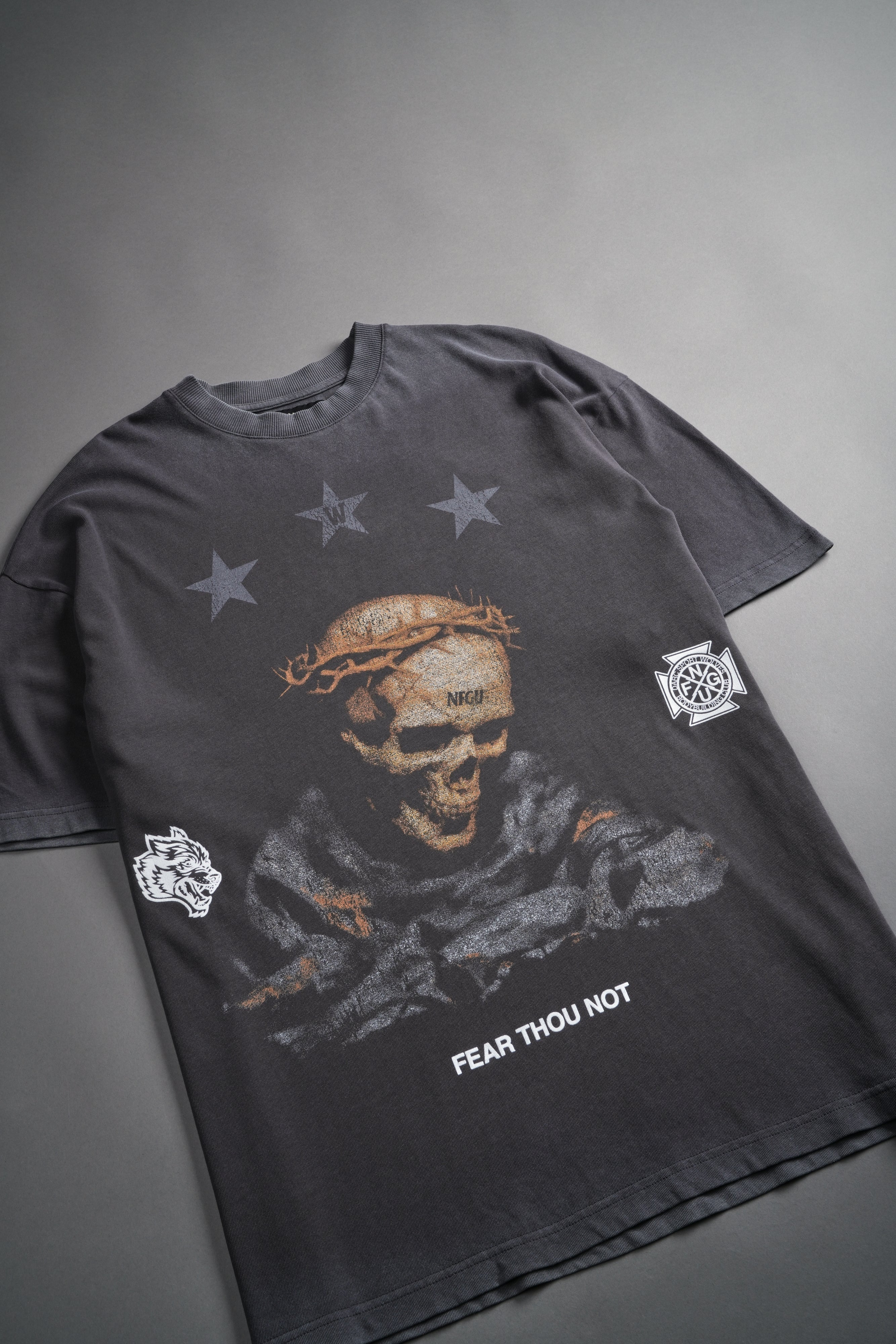 Fear Thou Not "Premium" Oversized Tee in Wolf Gray