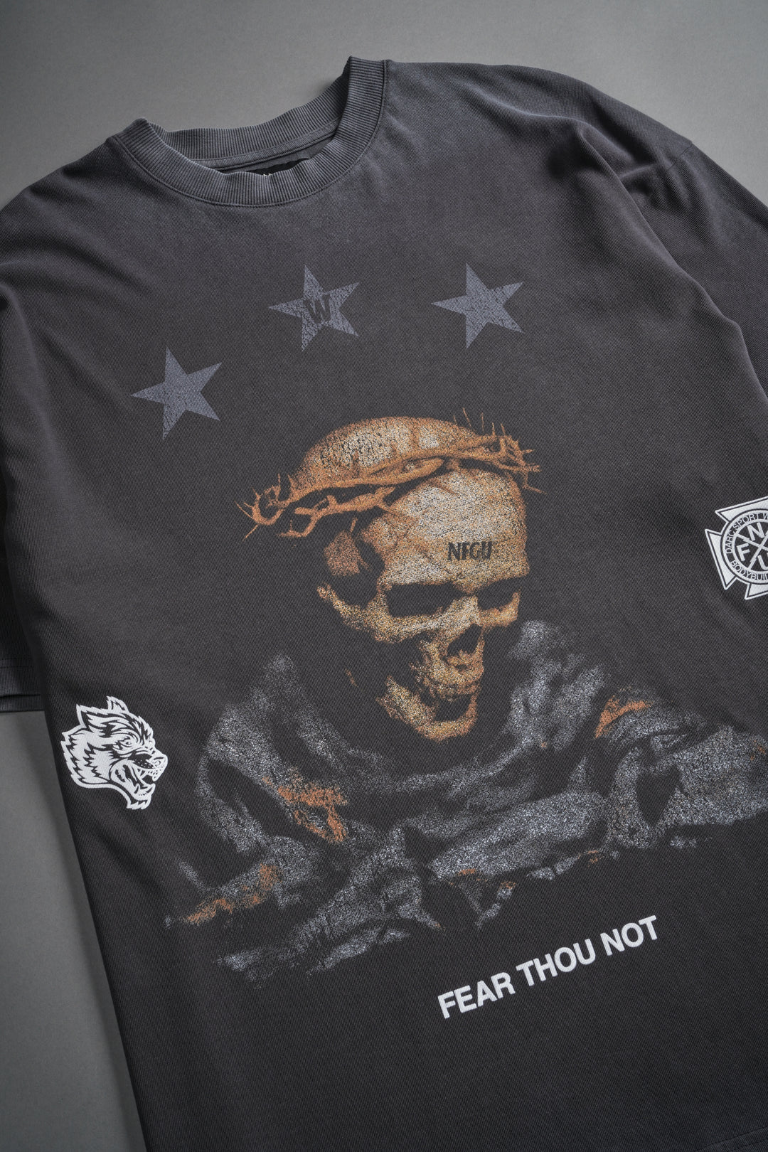 Fear Thou Not "Premium" Oversized Tee in Wolf Gray
