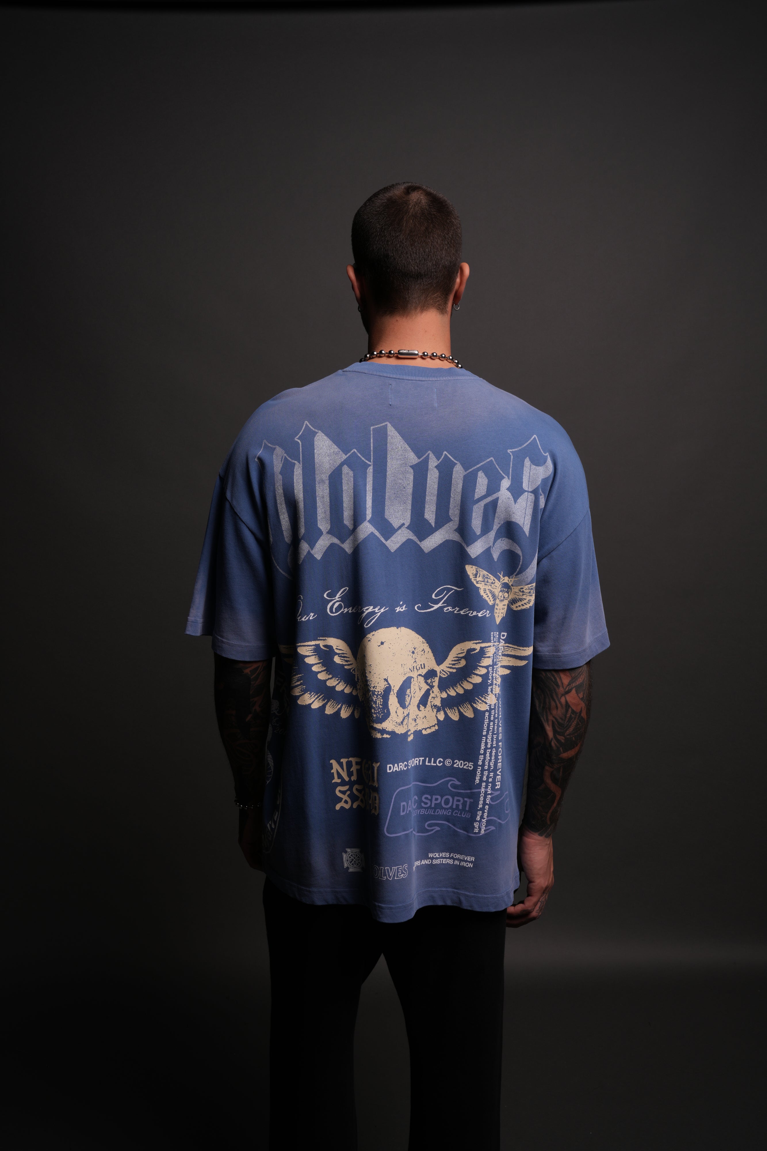 Free Will "Premium" Oversized Tee in LA Blue Driftwash