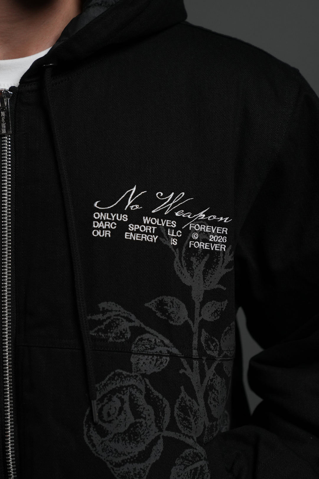 Wolves Pray Calaway Jacket in Distressed Black