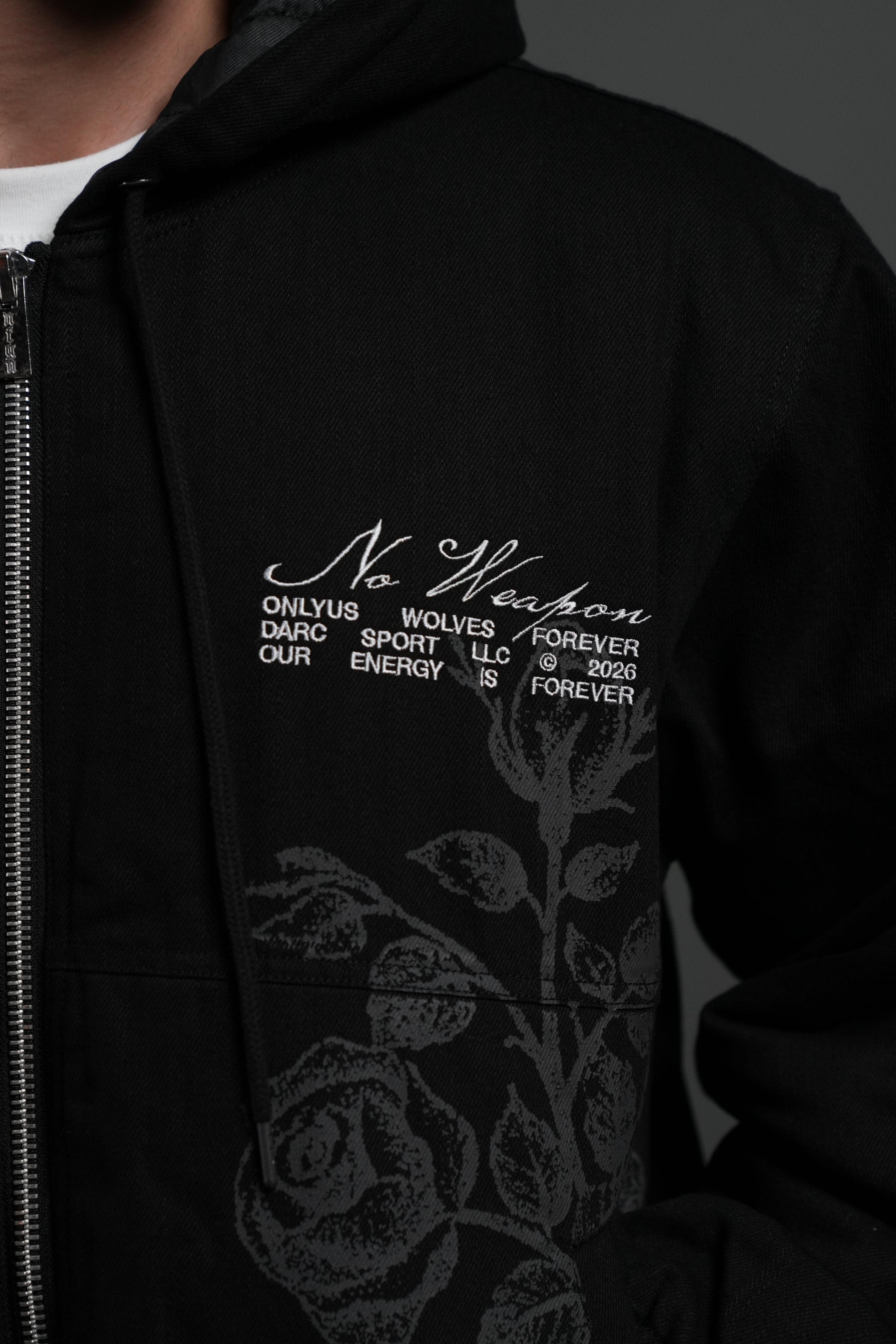 Wolves Pray Calaway Jacket in Distressed Black