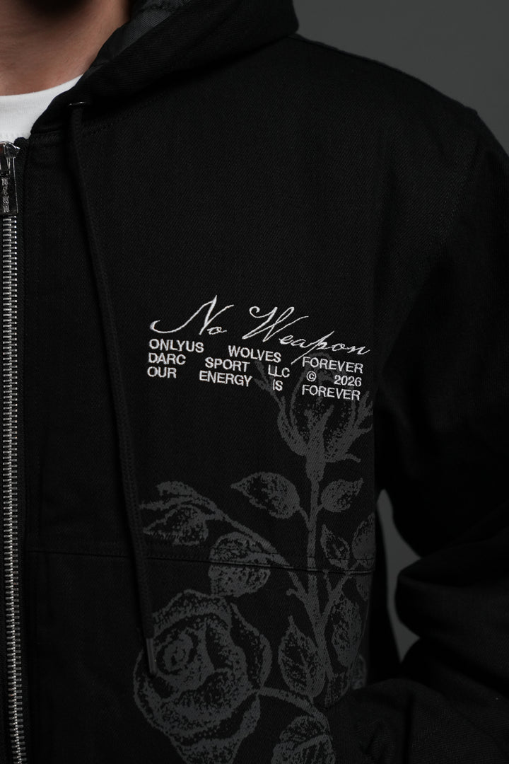Wolves Pray Calaway Jacket in Distressed Black