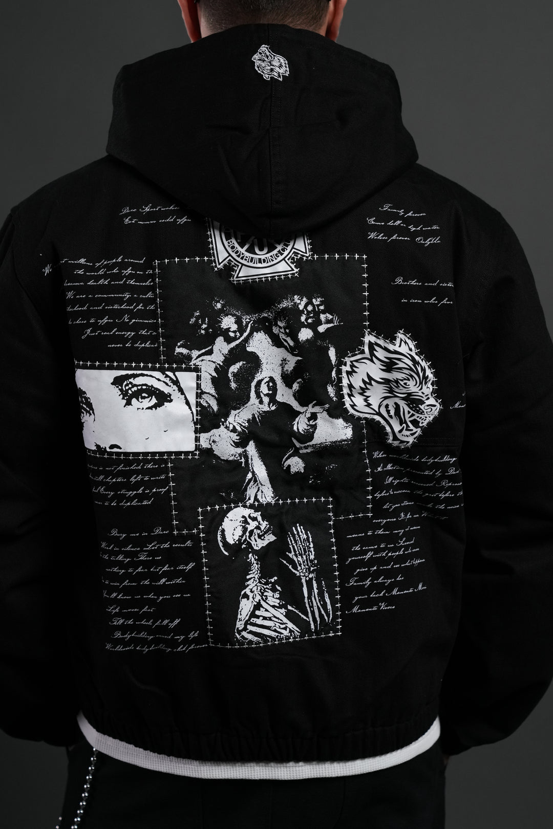 Wolves Pray Calaway Jacket in Distressed Black