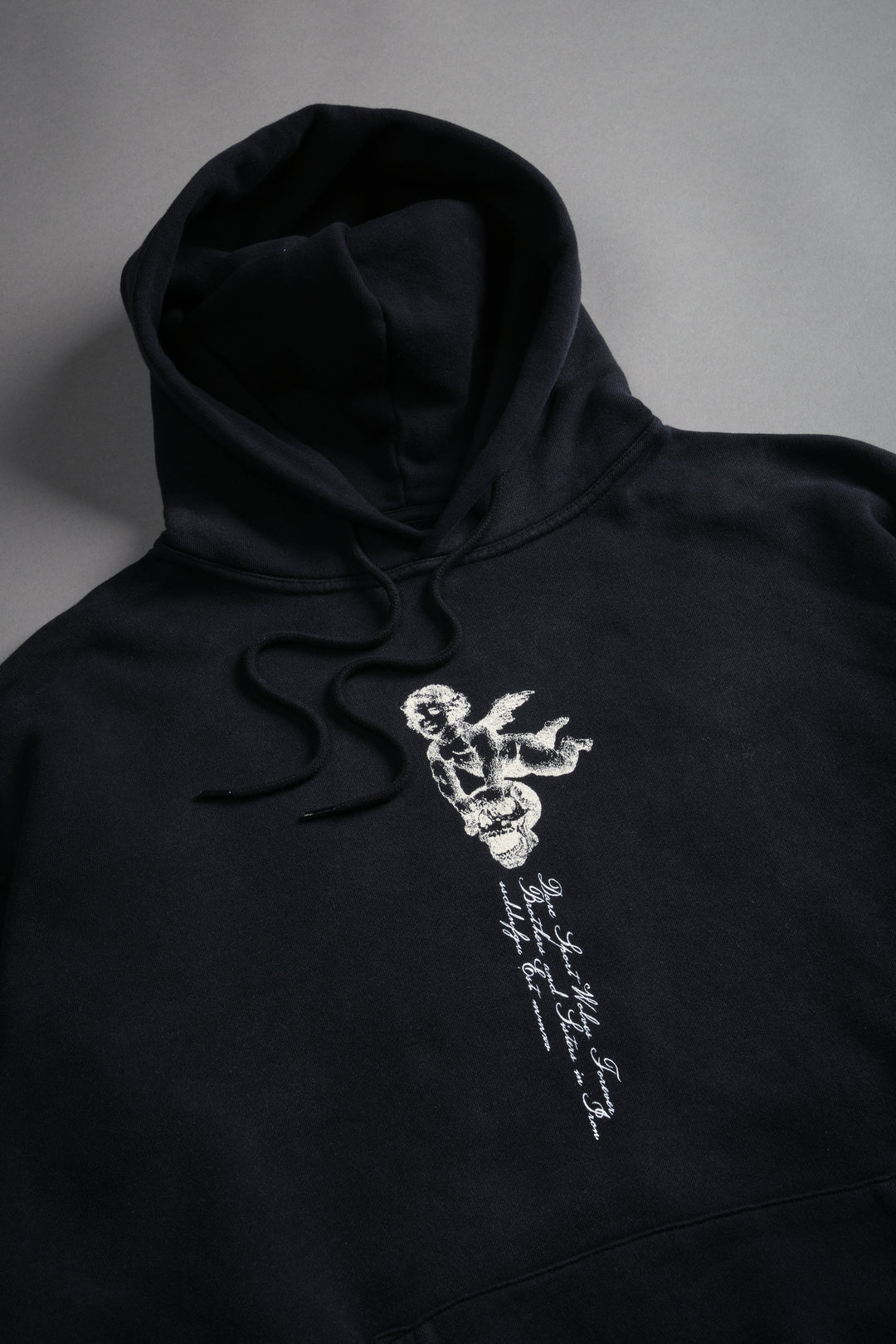 Our Virtue Unisex "Bishop" Hoodie in Black Driftwash