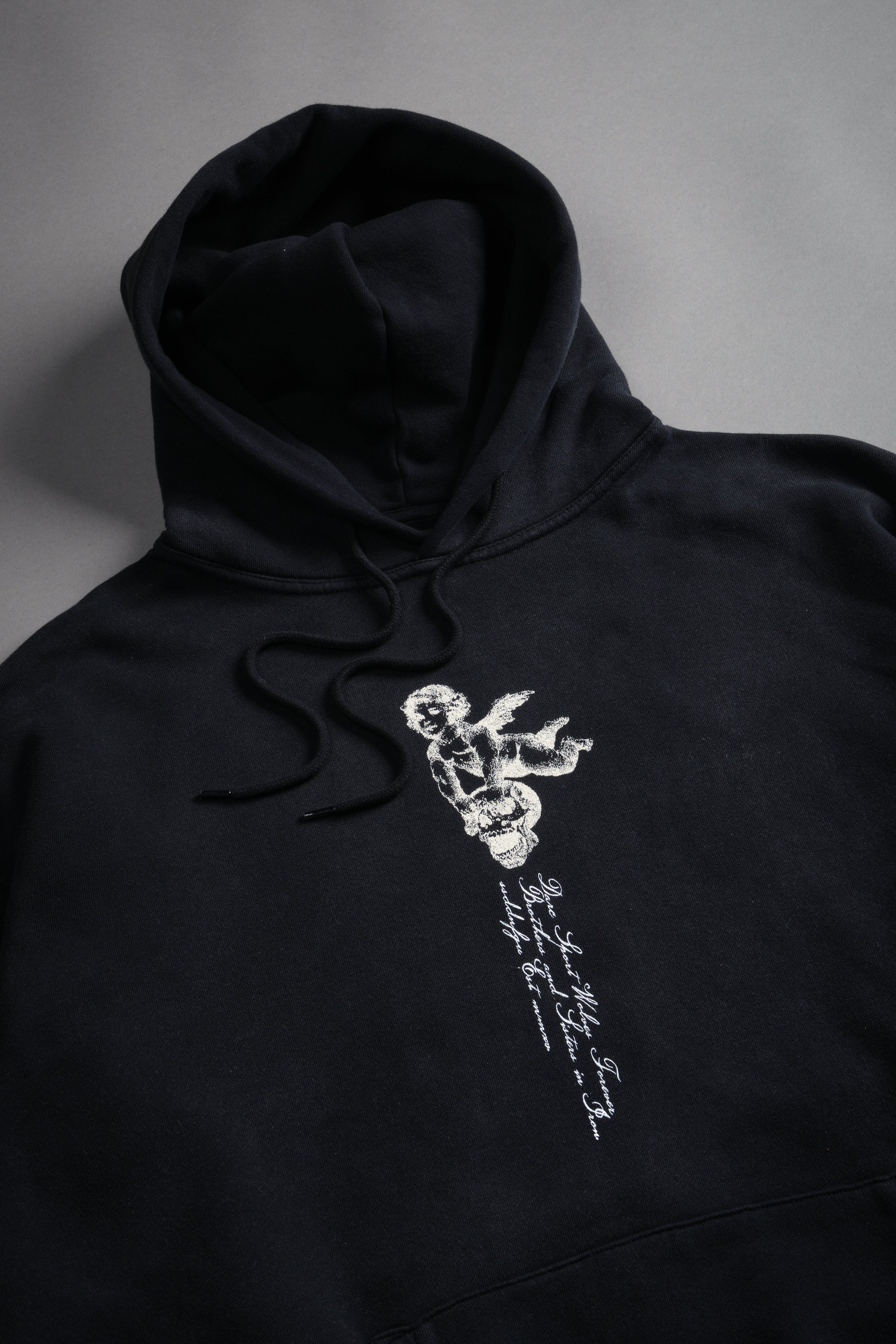 Our Virtue Unisex "Bishop" Hoodie in Black Driftwash