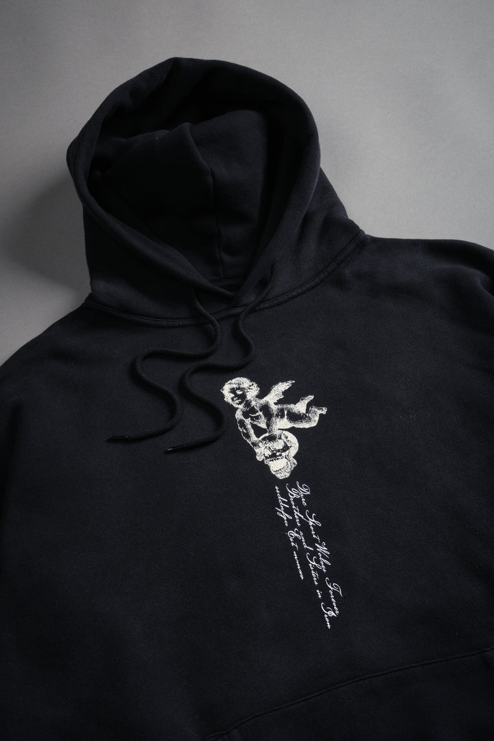 Our Virtue Unisex "Bishop" Hoodie in Black Driftwash