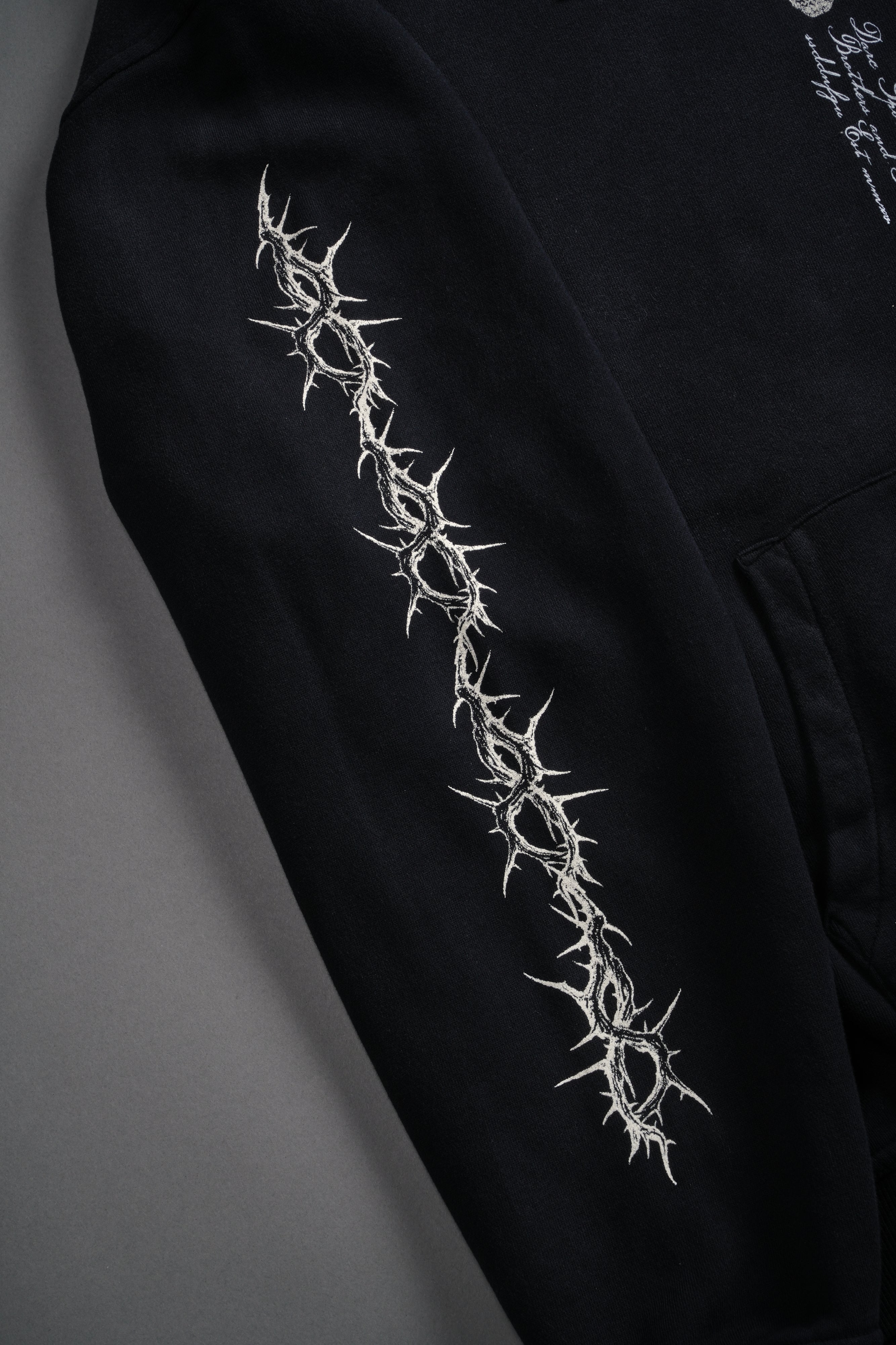 Our Virtue Unisex "Bishop" Hoodie in Black Driftwash