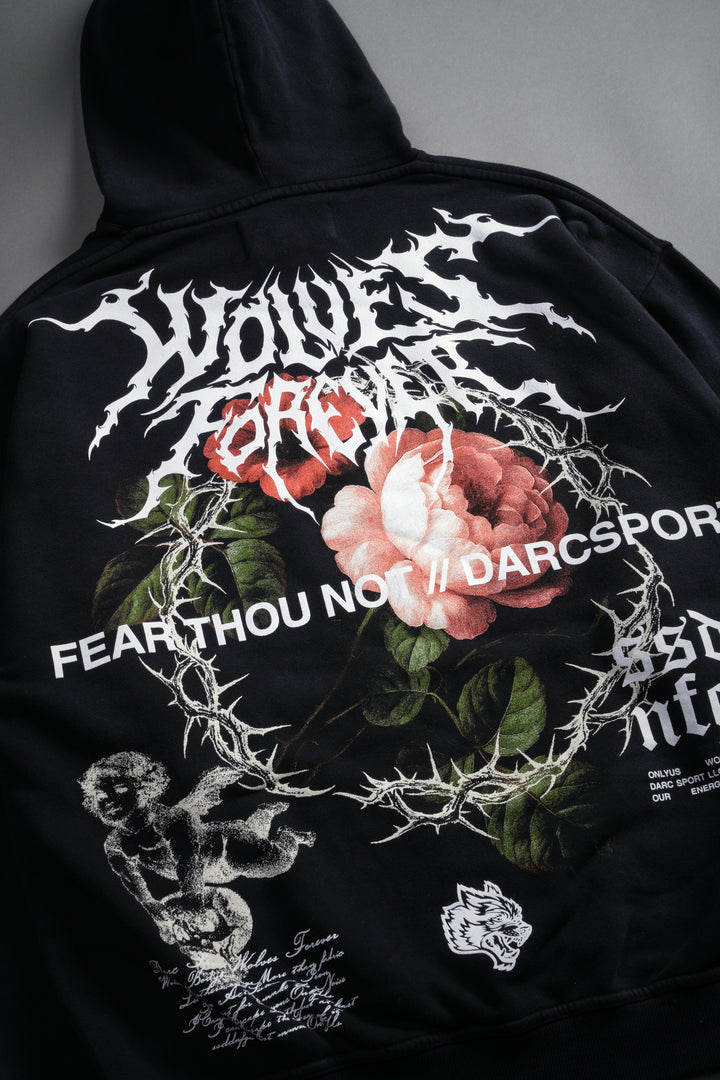 Our Virtue Unisex "Bishop" Hoodie in Black Driftwash