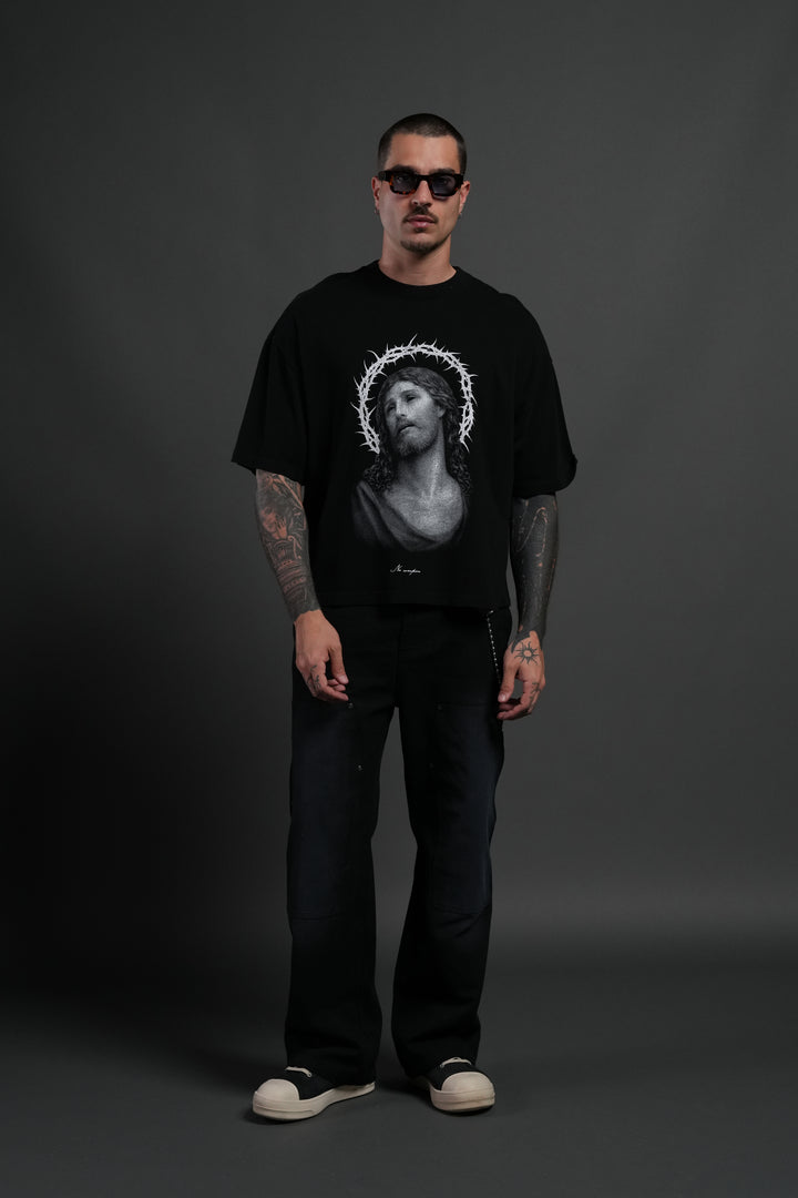 Crowned Premium "Box Cut" Tee Black