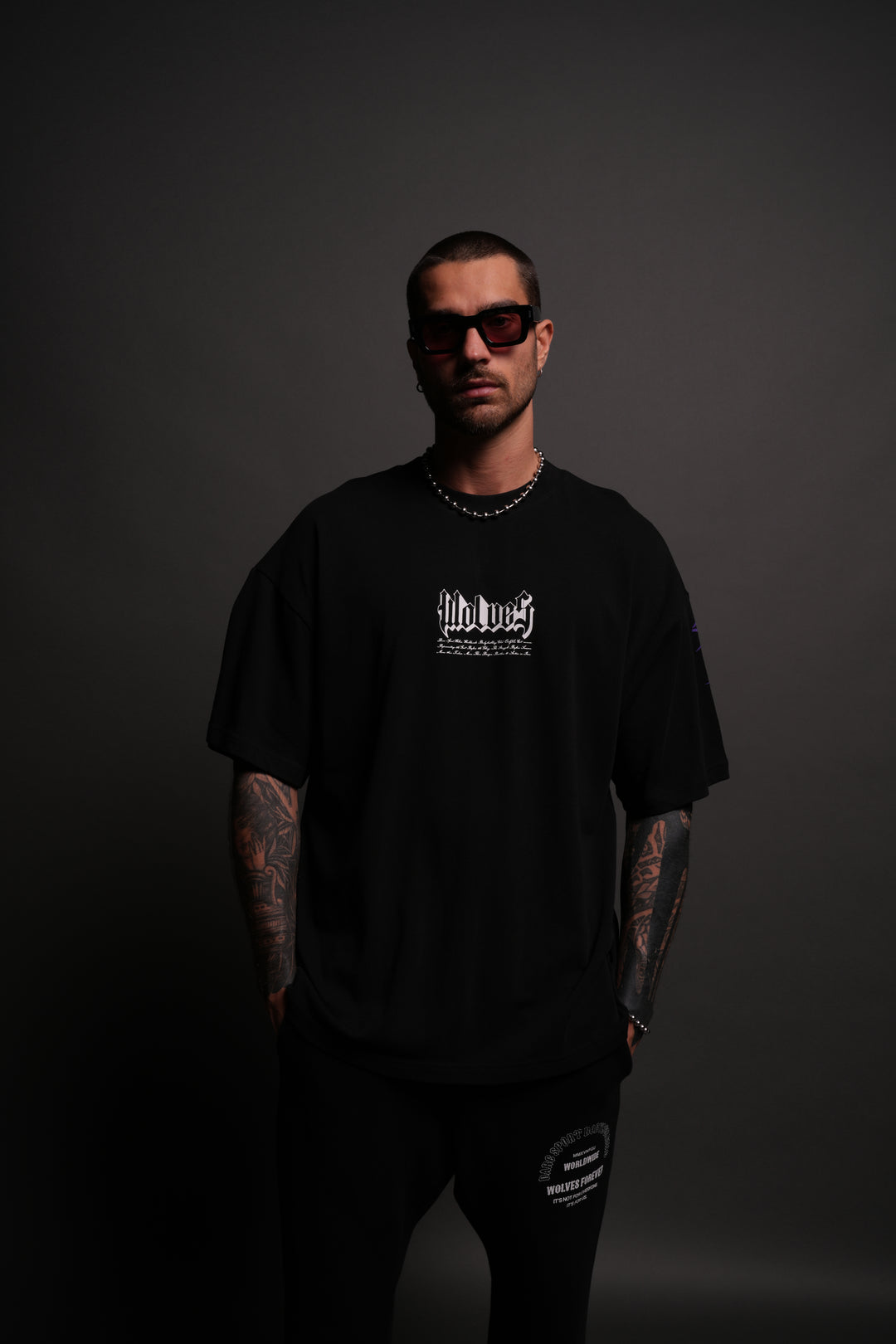 Twin Flame "Premium" Oversized Tee in Black