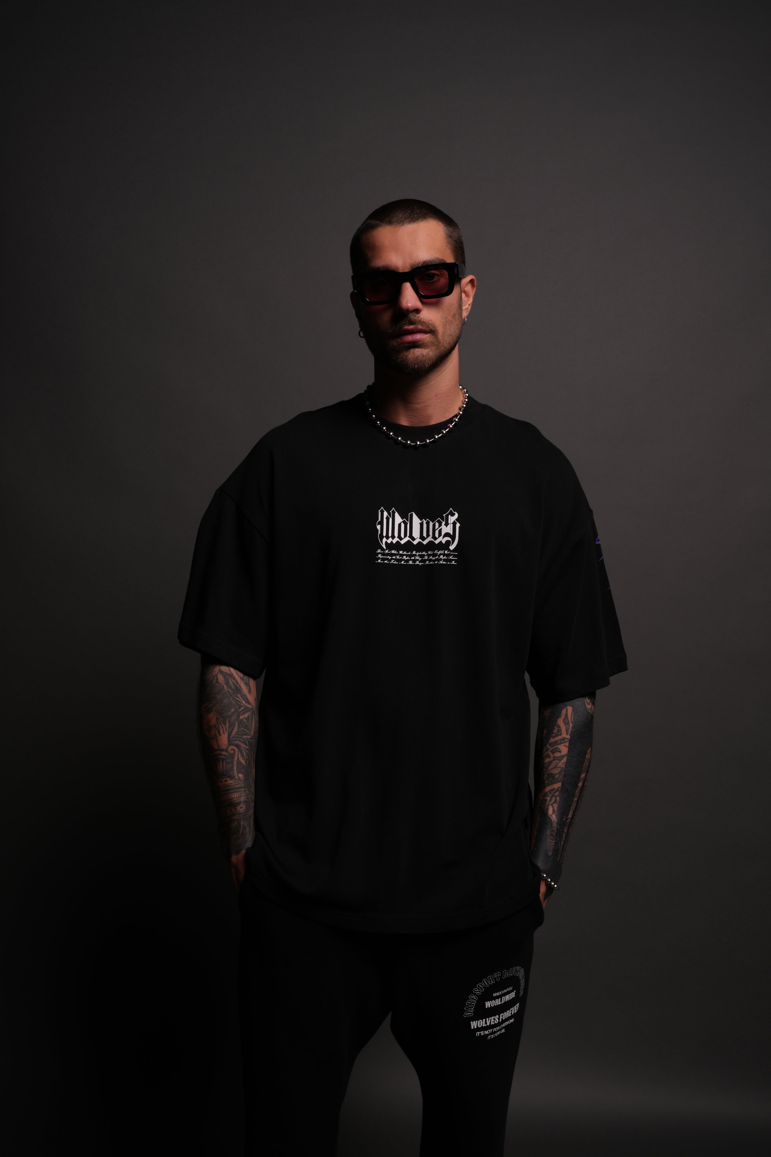 Twin Flame "Premium" Oversized Tee in Black