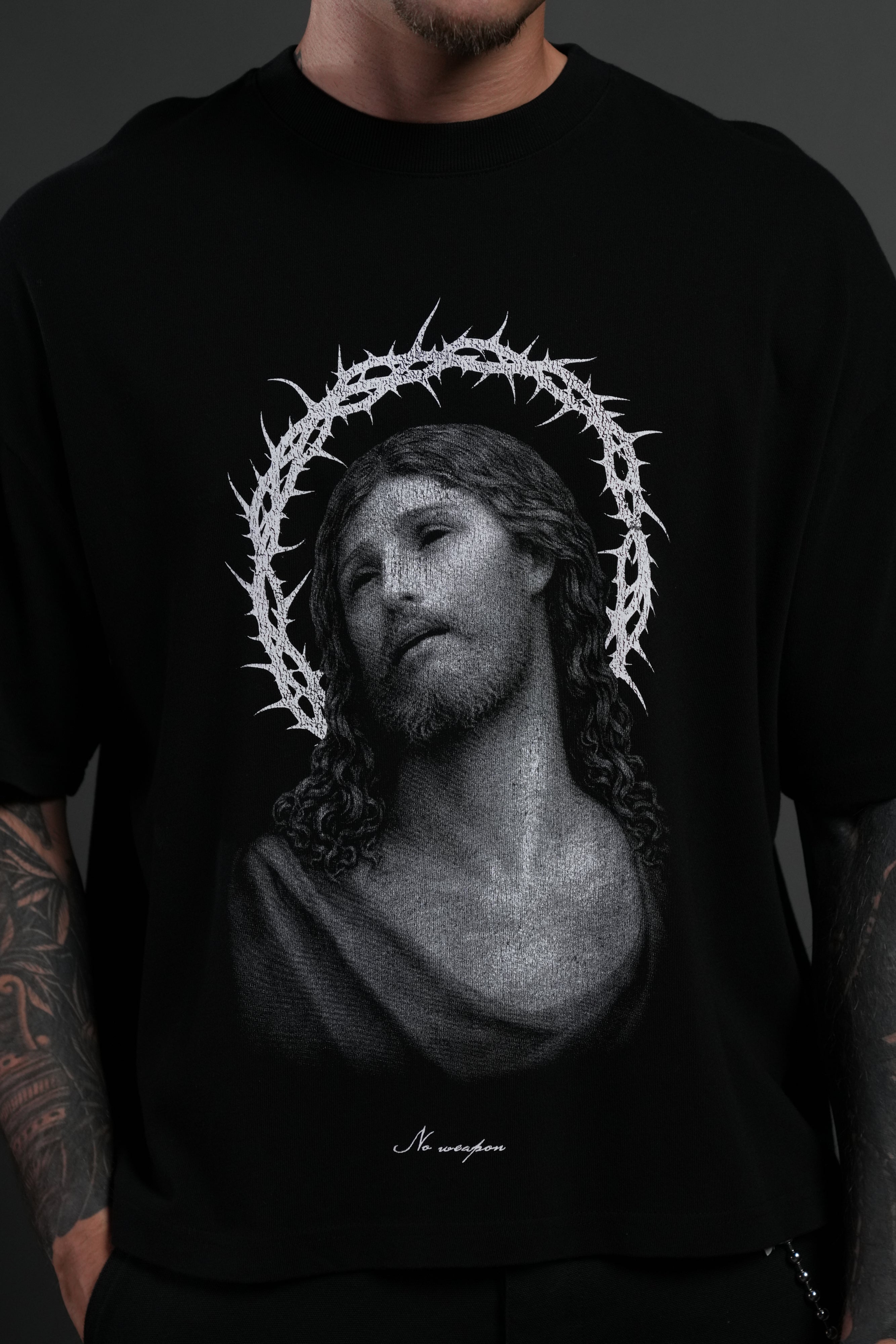 Crowned Premium "Box Cut" Tee Black