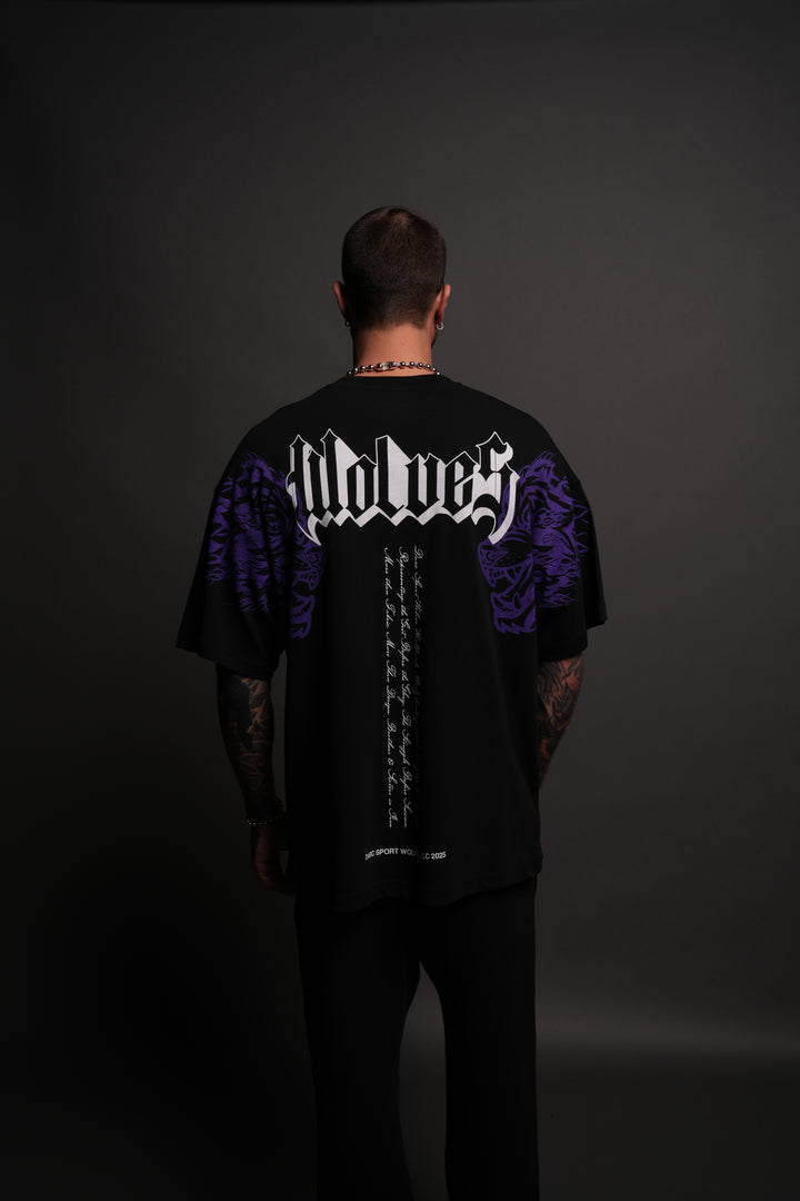 Twin Flame "Premium" Oversized Tee in Black