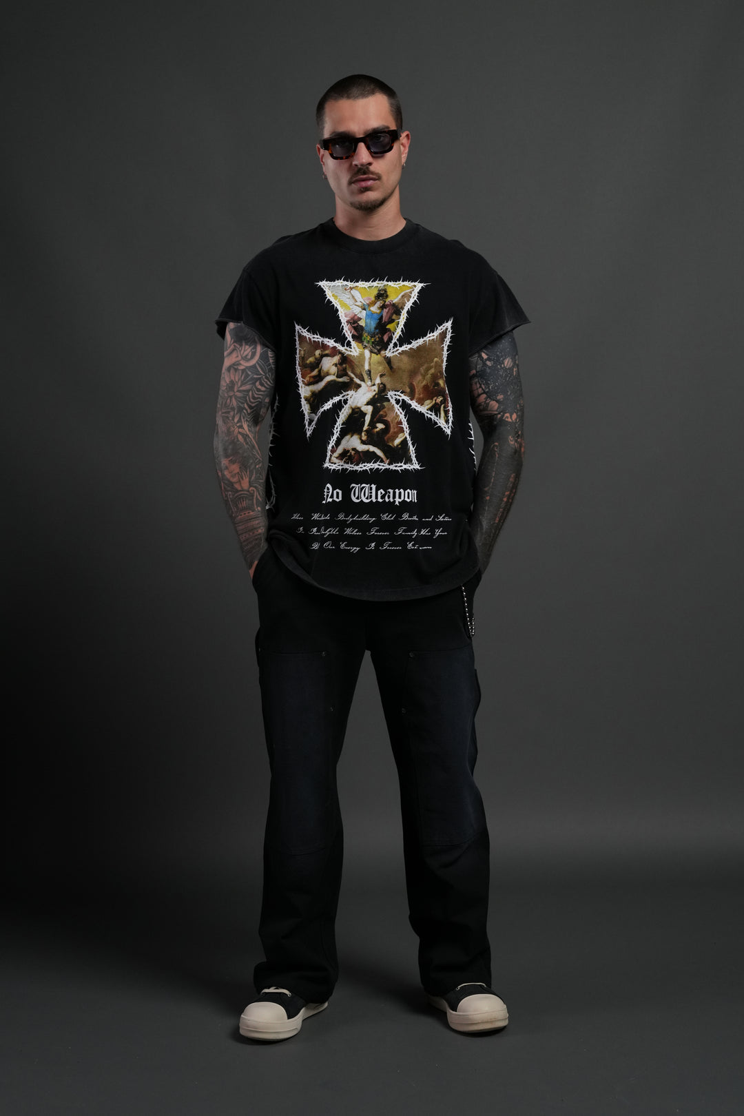 Ascend "Premium" Cap Sleeve Tee in Black