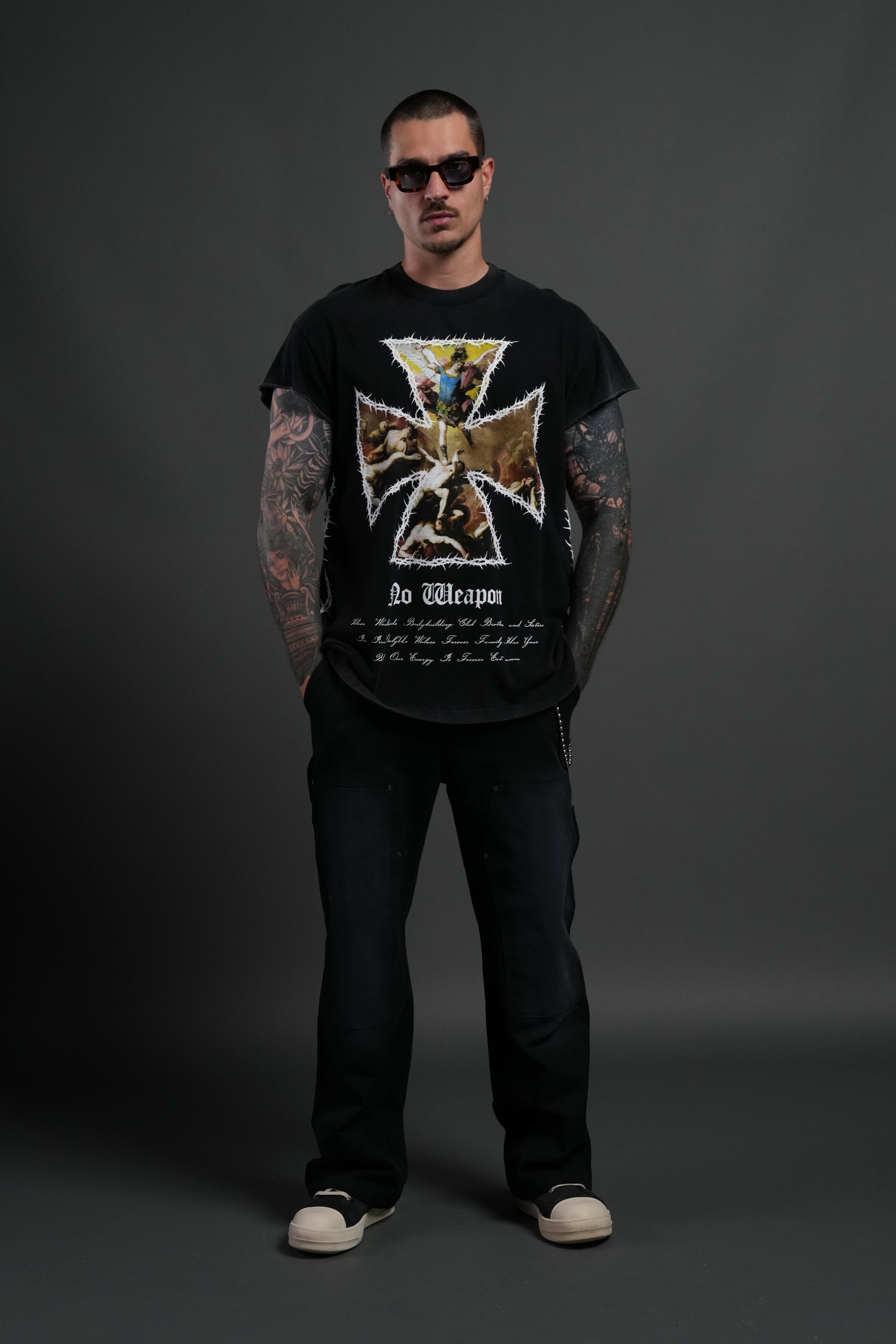 Ascend "Premium" Cap Sleeve Tee in Black