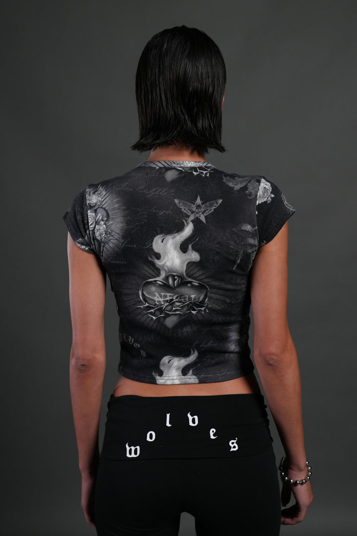 Sacred Path "Baby" Tee in Corazon de Oscuridad Tonal