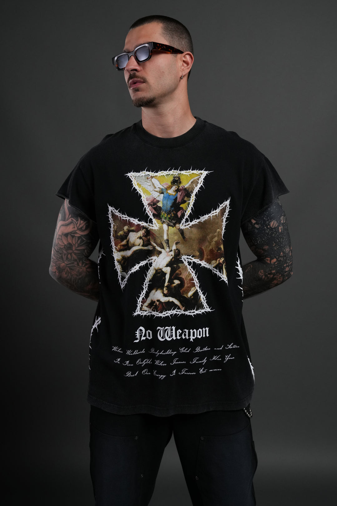 Ascend "Premium" Cap Sleeve Tee in Black