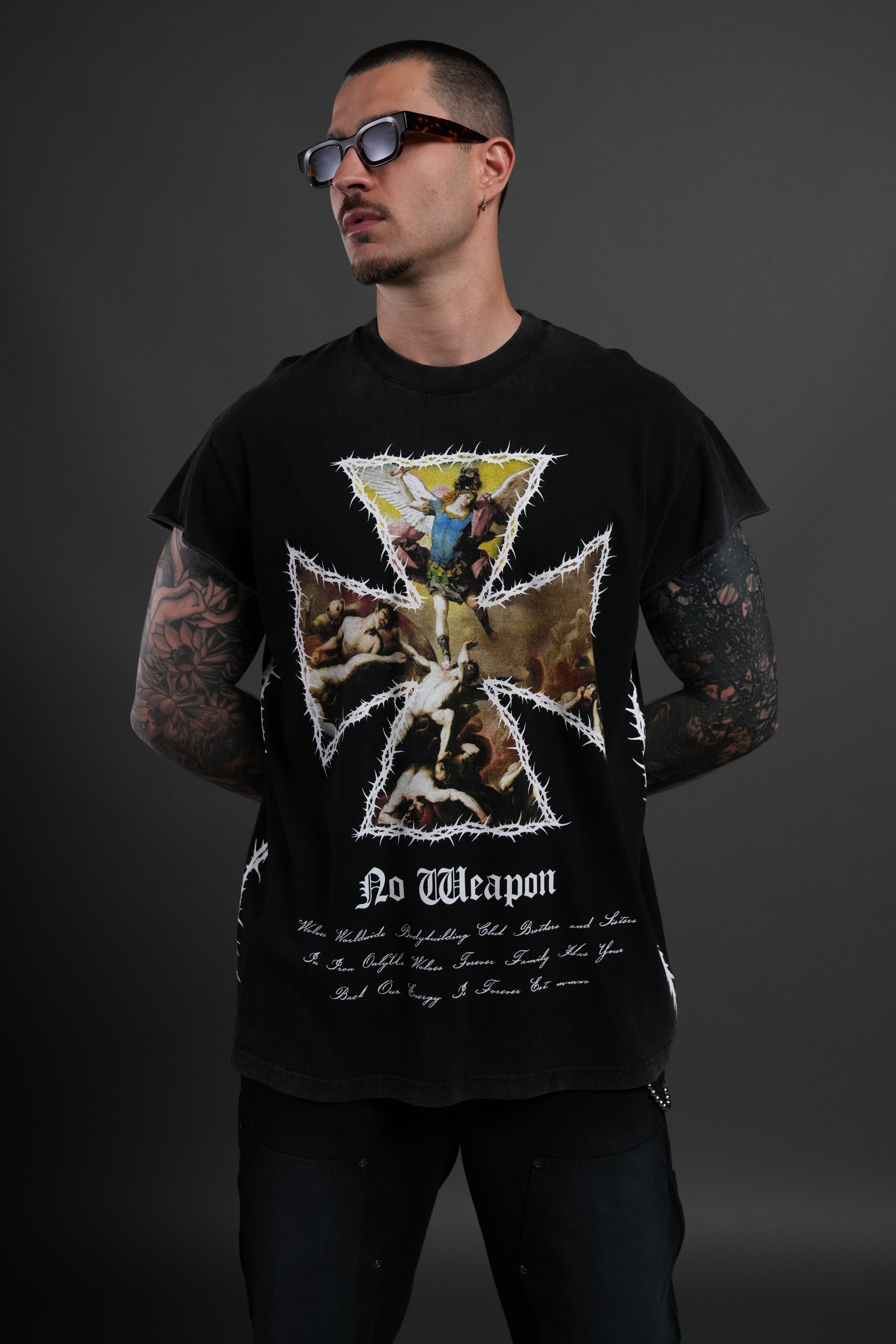 Ascend "Premium" Cap Sleeve Tee in Black