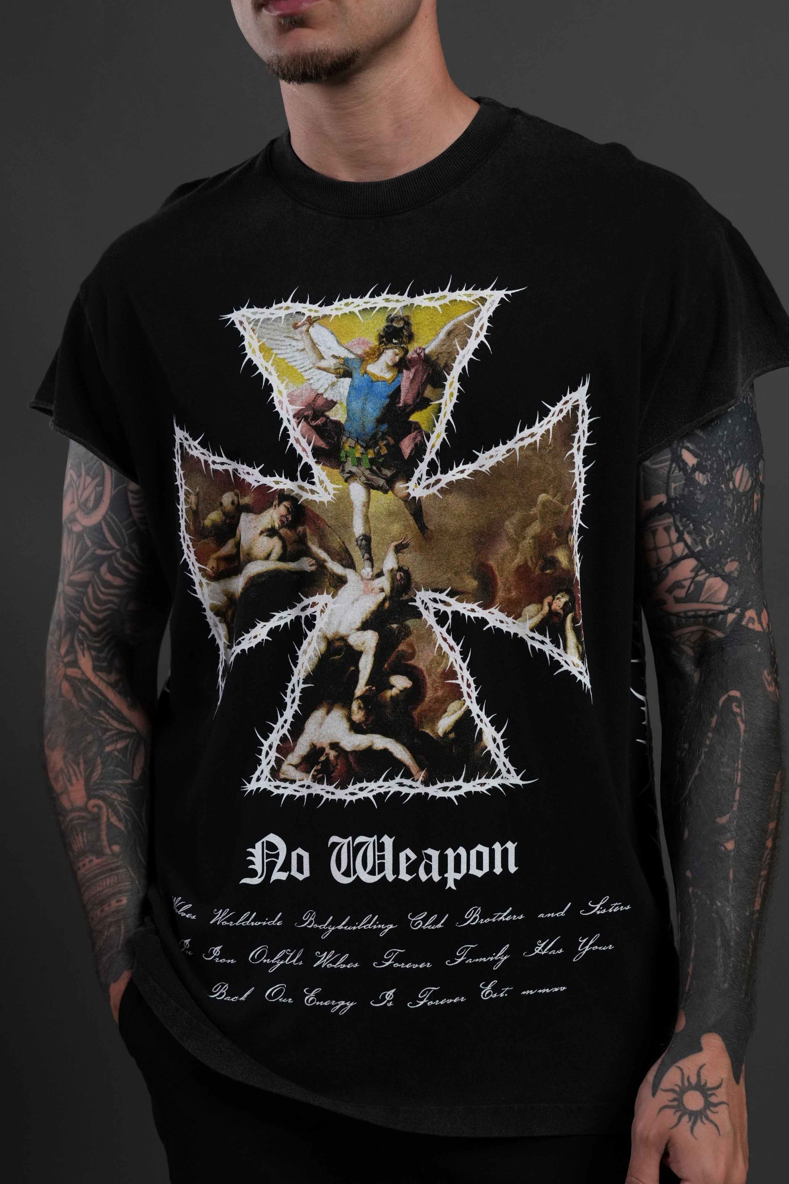 Ascend "Premium" Cap Sleeve Tee in Black