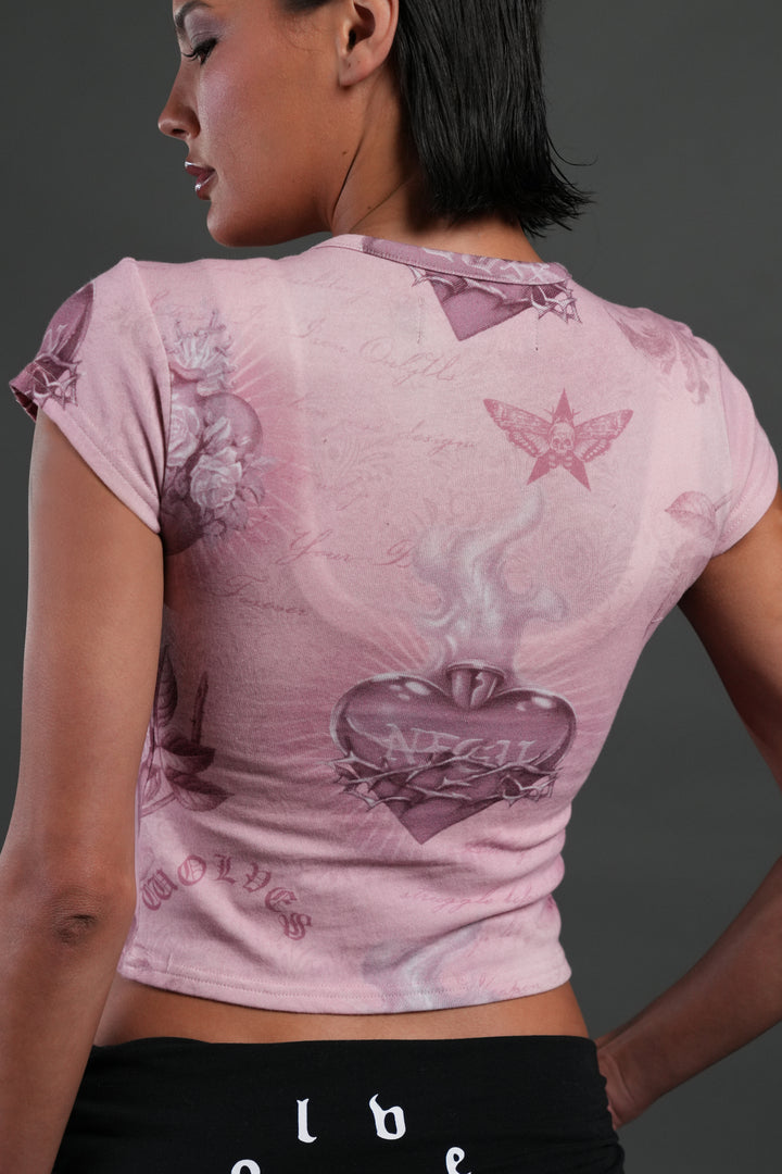 Sacred Path "Baby" Tee in Corazon de Oscuridad Tonal