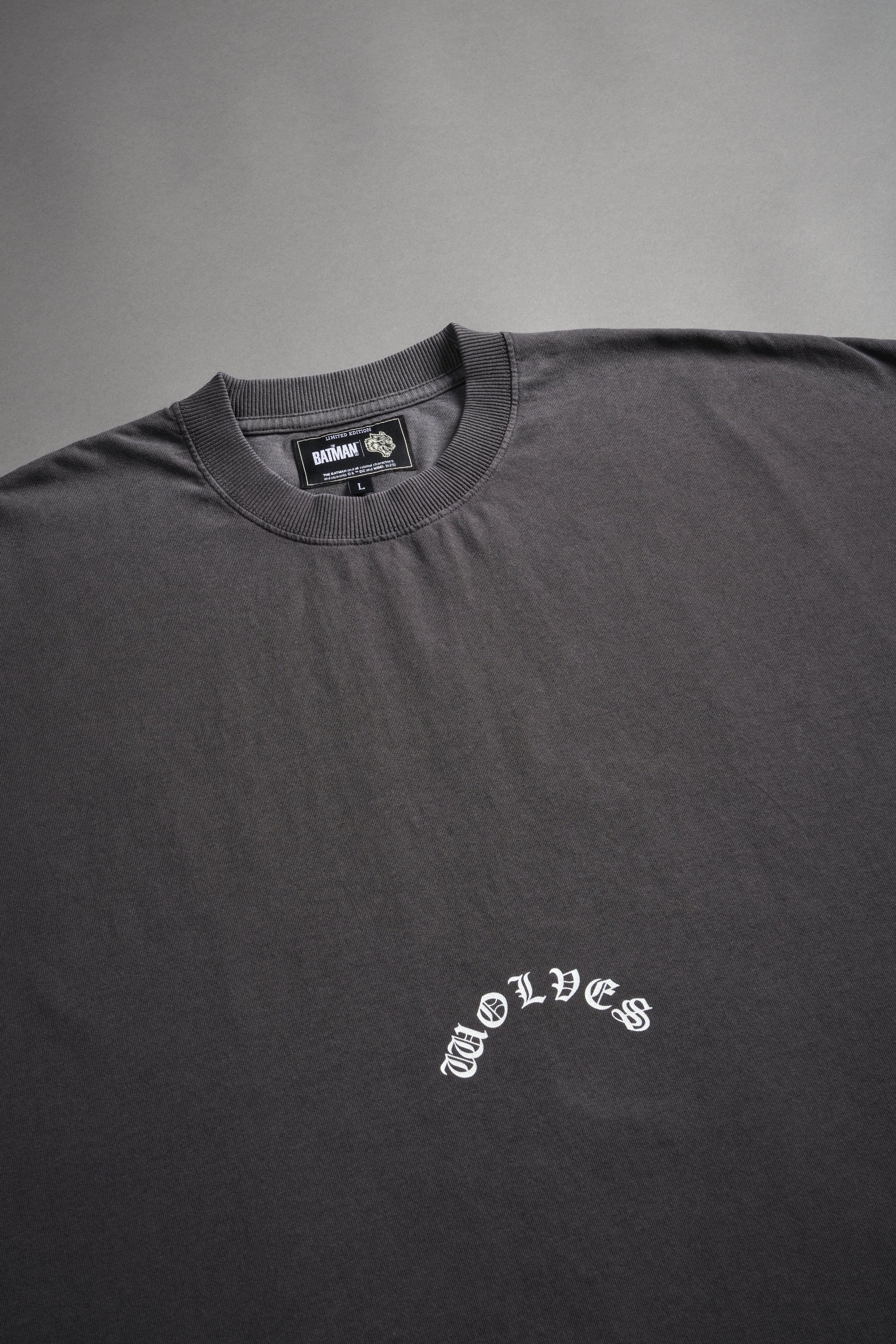 The Batman Forever Grunge Cut-Off Tee in Wolf Gray