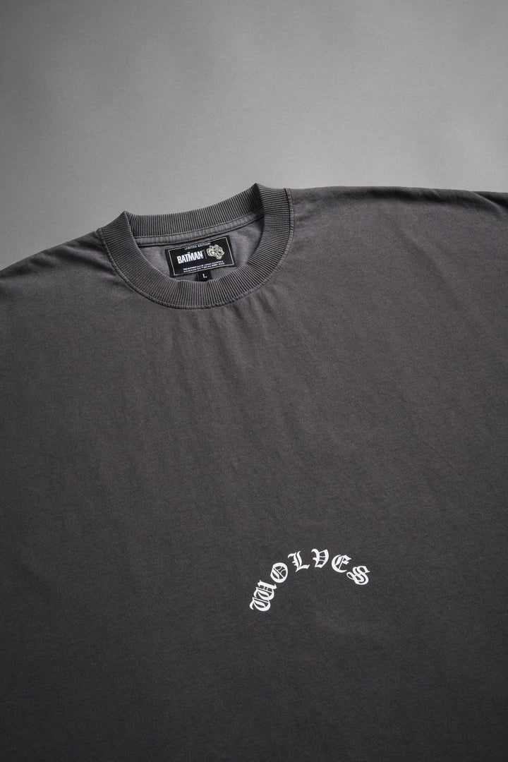The Batman Forever Grunge Cut-Off Tee in Wolf Gray