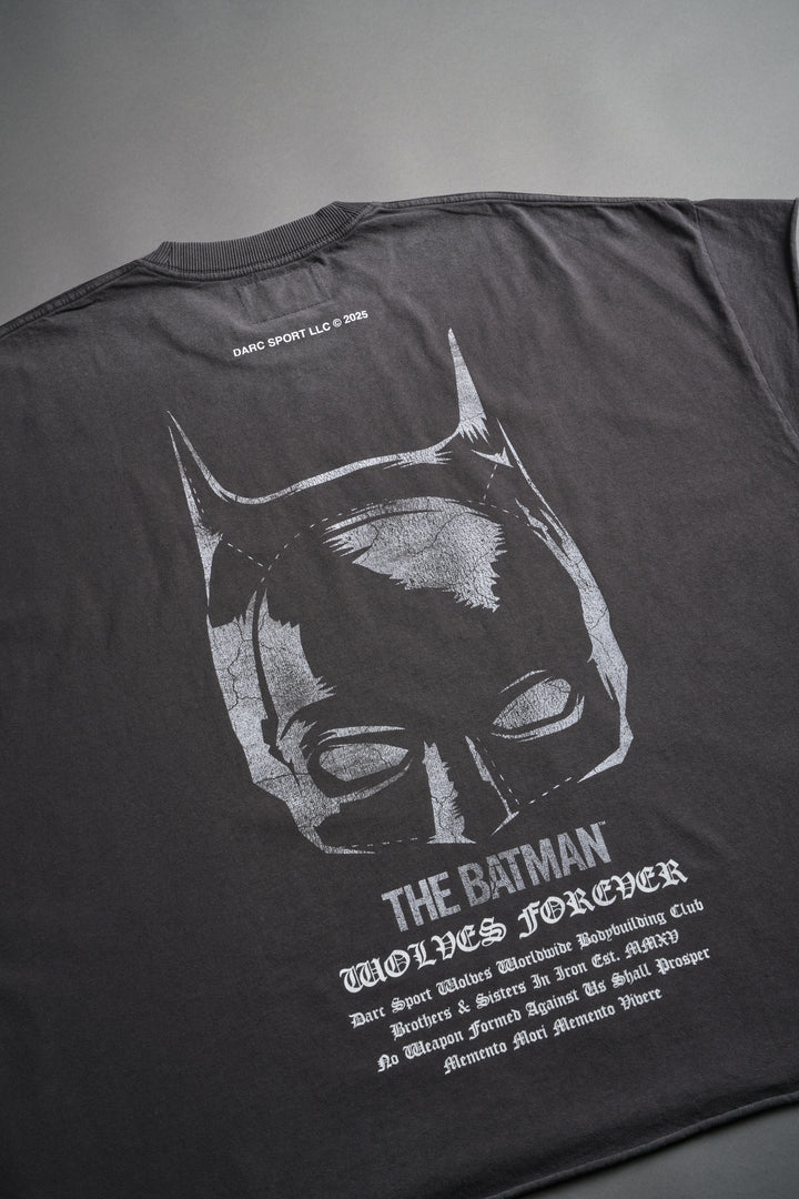 The Batman Forever Grunge Cut-Off Tee in Wolf Gray