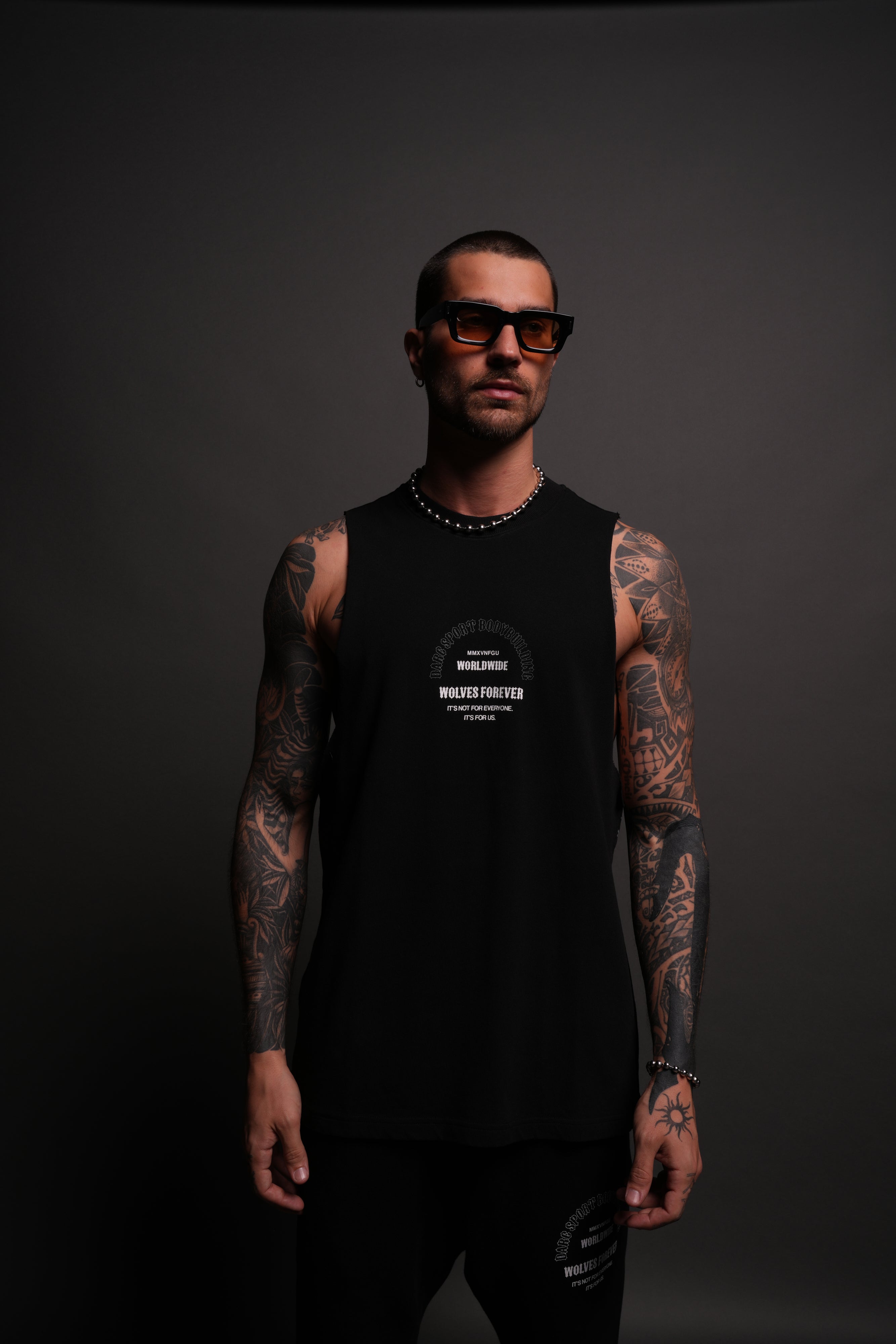 Iron Wolves "Tommy" Muscle Tee in Black