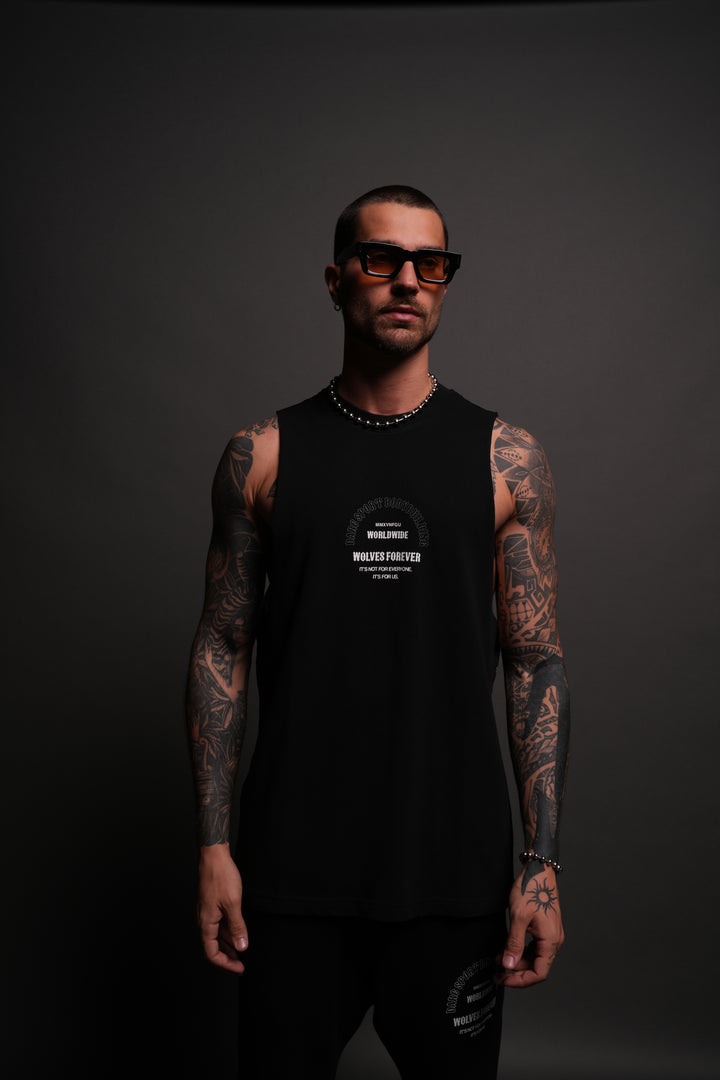 Iron Wolves "Tommy" Muscle Tee in Black