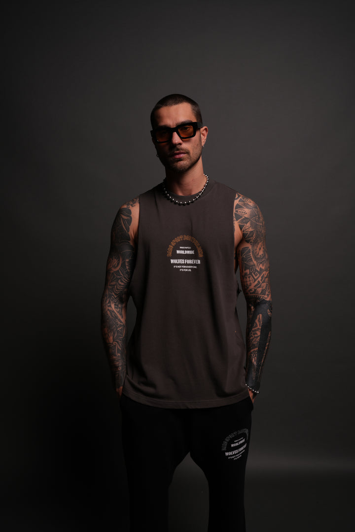 Iron Wolves "Tommy" Muscle Tee in Wolf Gray