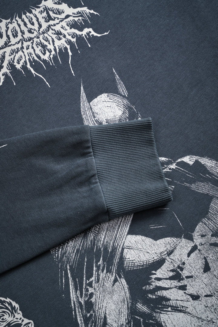 Where Shadows Begin "Premium" L/S Tee in Darc Blue