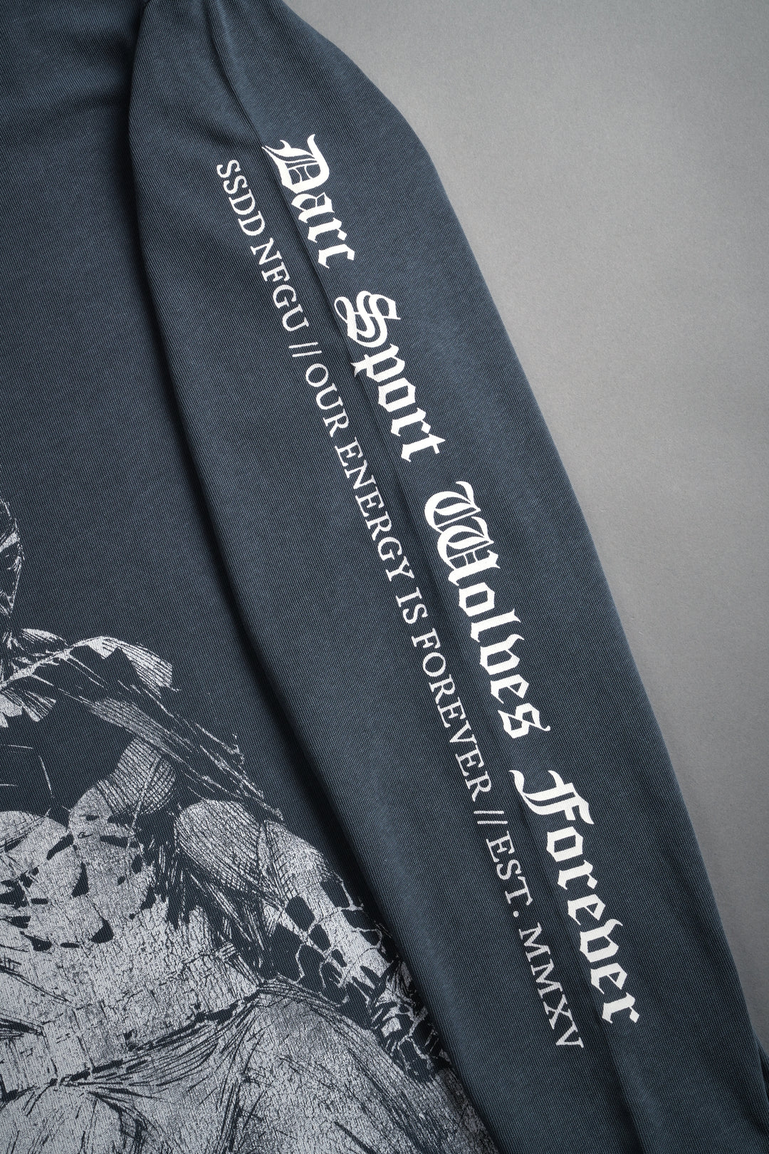 Where Shadows Begin "Premium" L/S Tee in Darc Blue