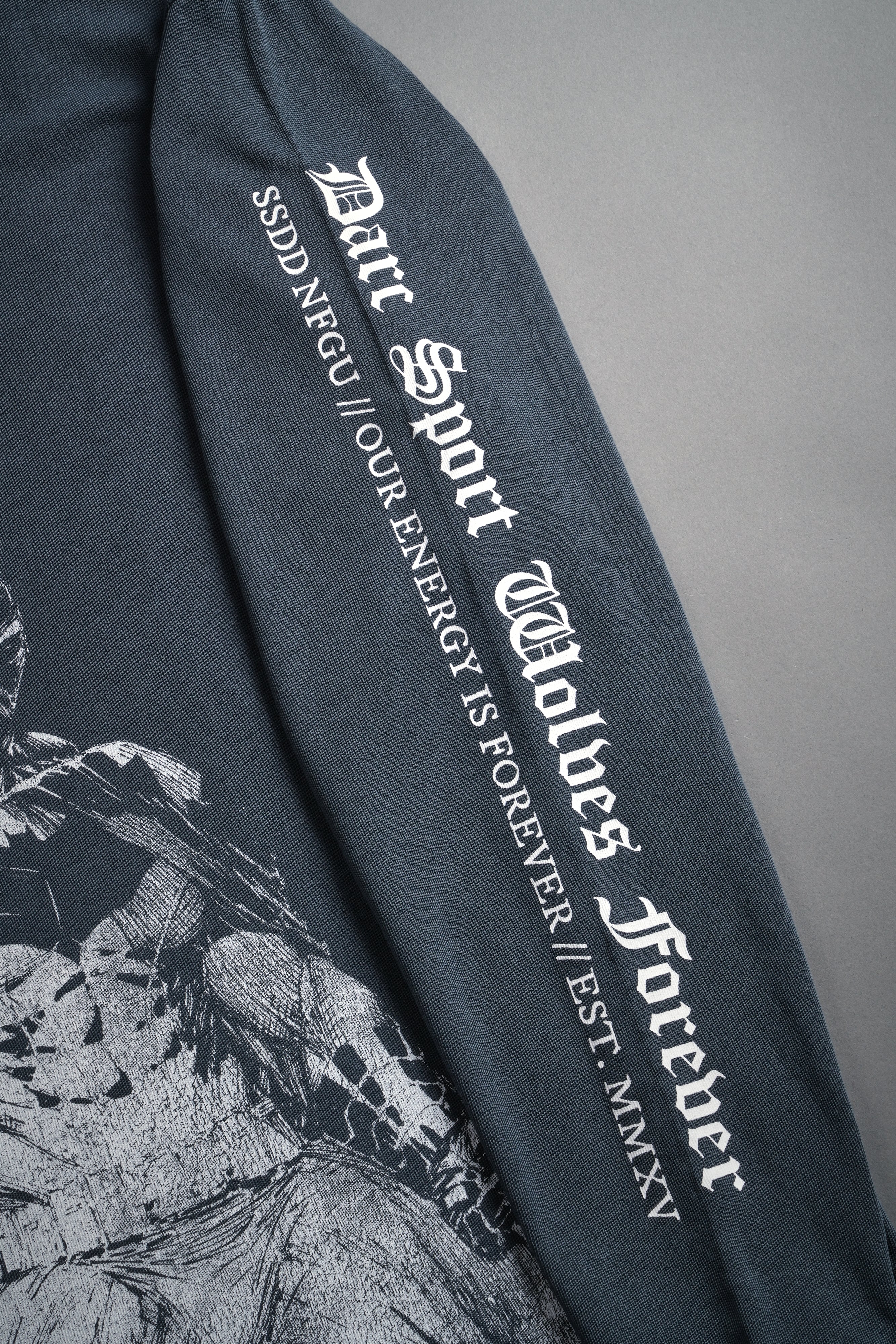 Where Shadows Begin "Premium" L/S Tee in Darc Blue