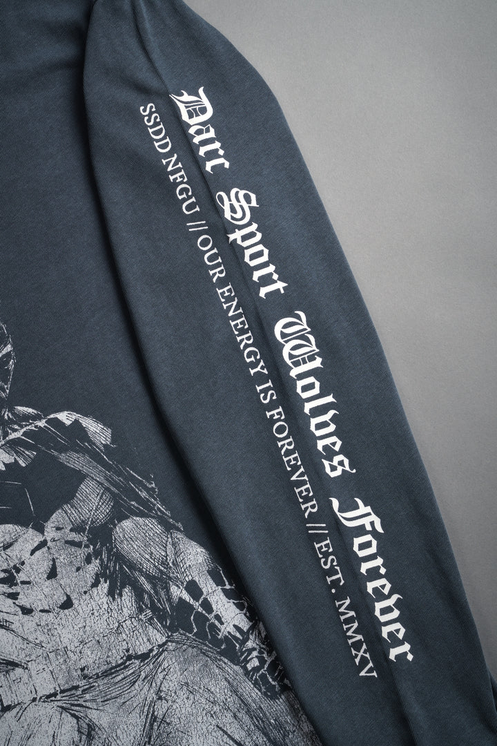 Where Shadows Begin "Premium" L/S Tee in Darc Blue