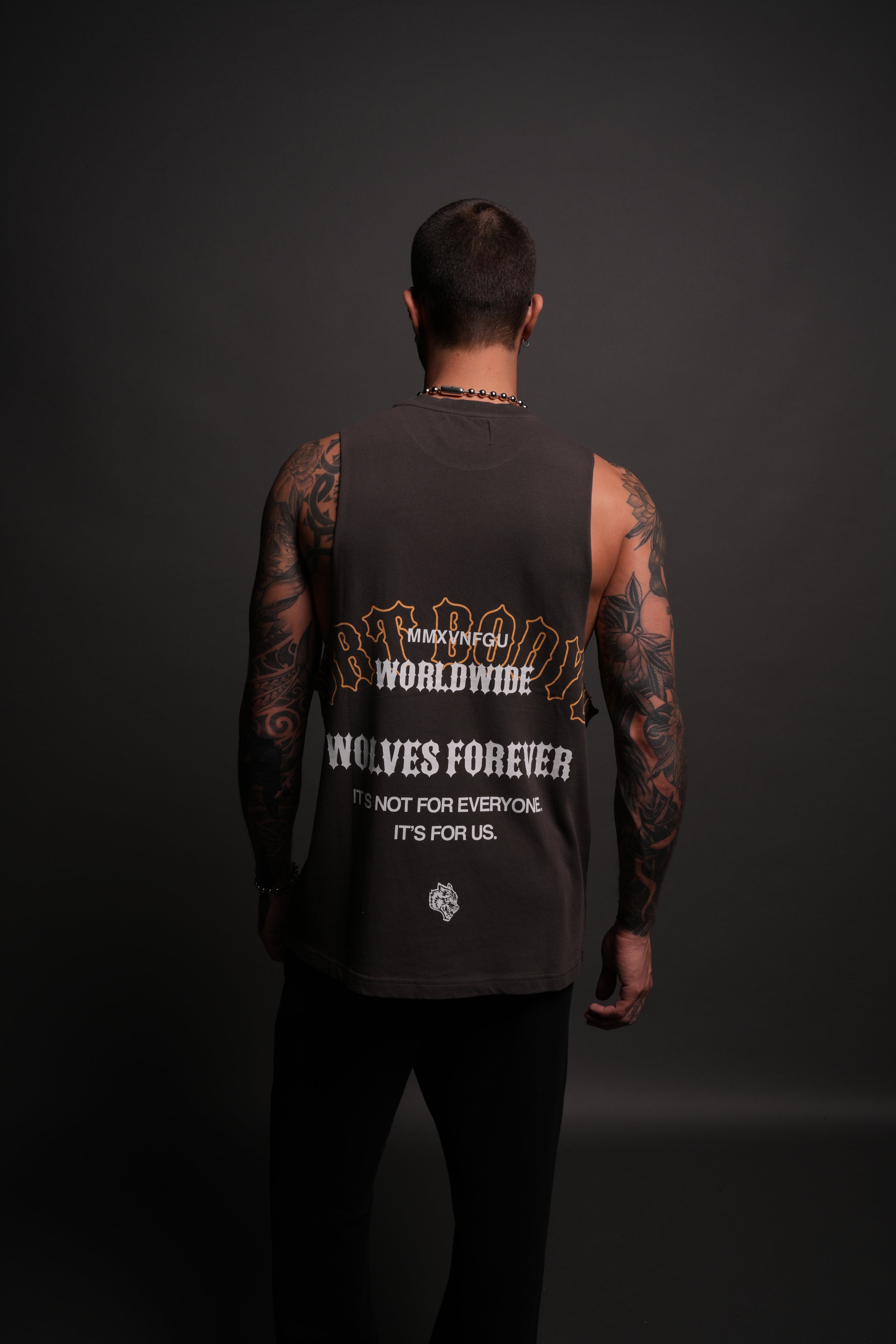 Iron Wolves "Tommy" Muscle Tee in Wolf Gray