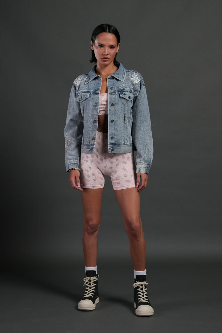 Tales We Tell She American Denim Jacket in Light Wash