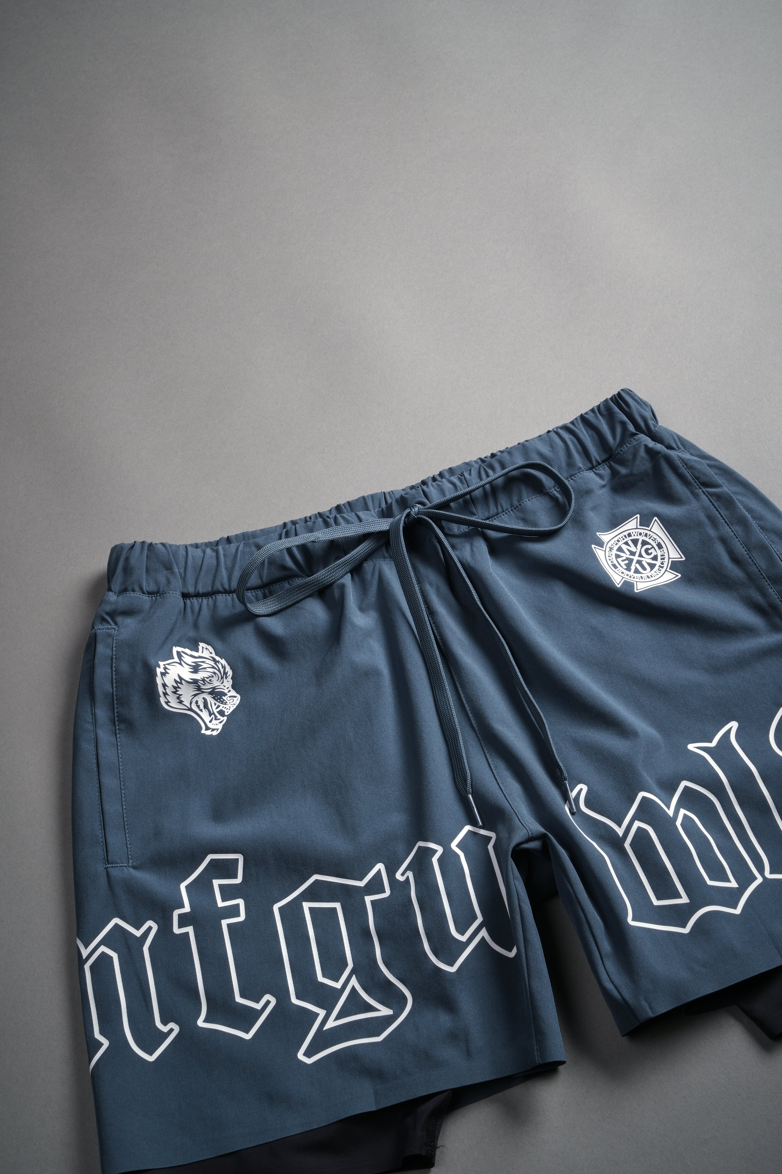 NFGU WLVS Compression Shorts in Darc Blue