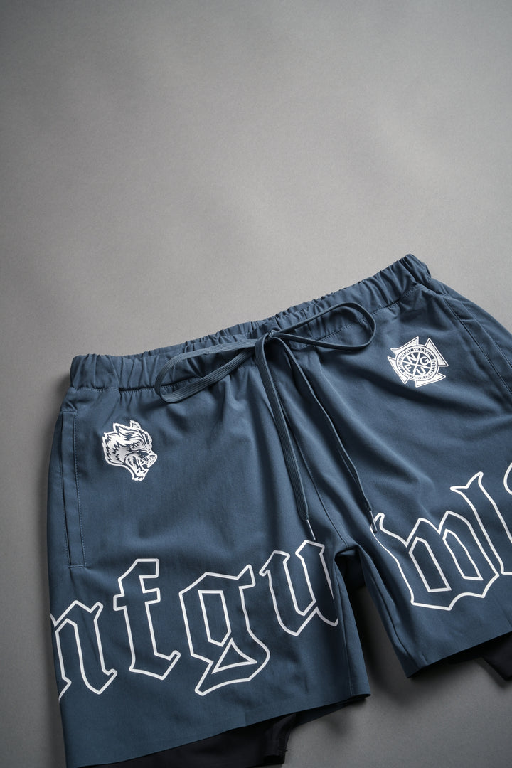 NFGU WLVS Compression Shorts in Darc Blue