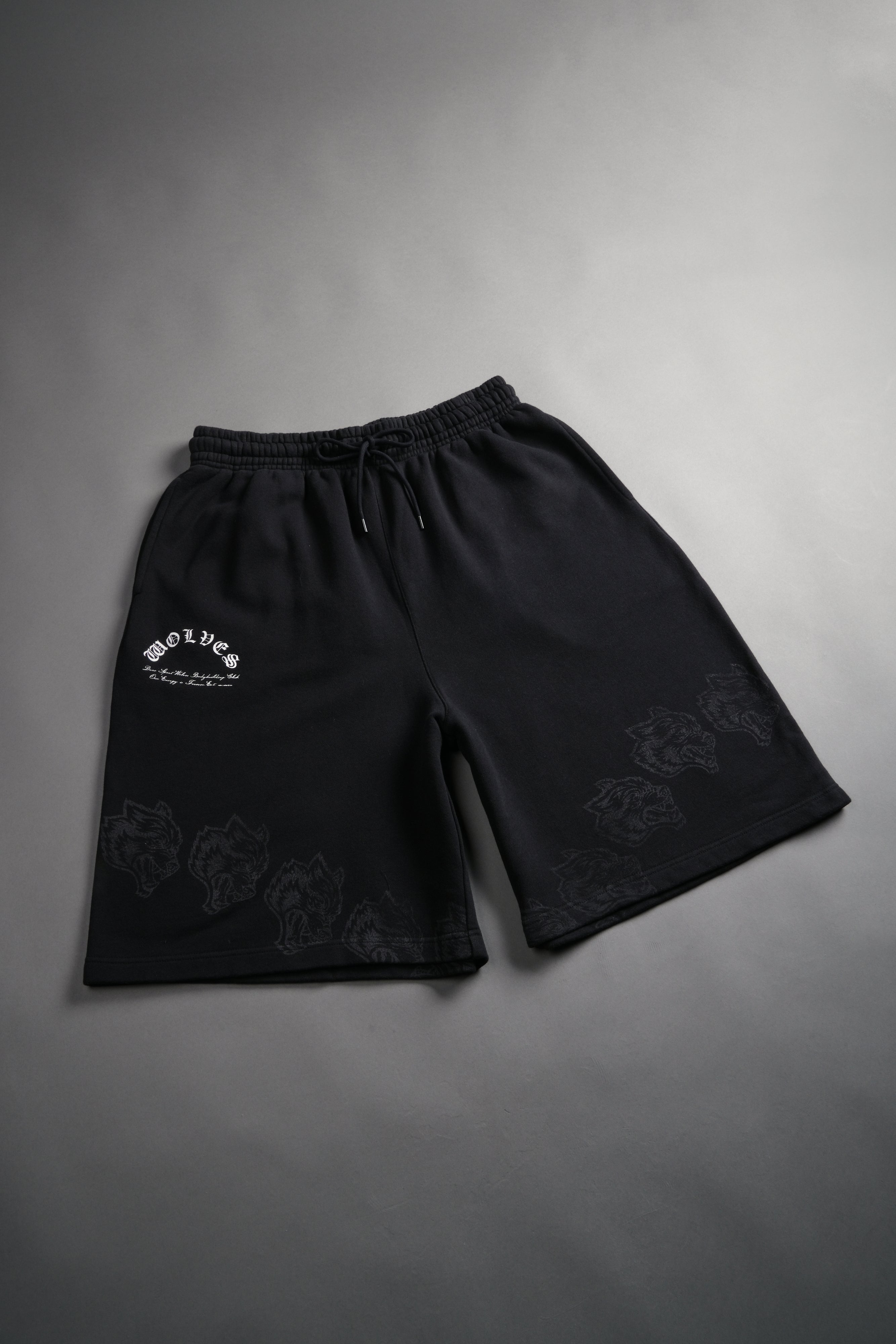Only Wolves Oversized Osiris Sweat Shorts in Black