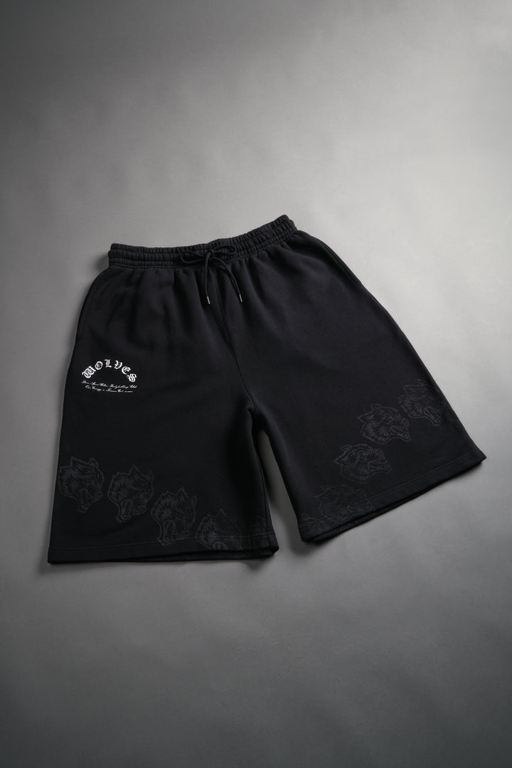 Only Wolves Oversized Osiris Sweat Shorts in Black