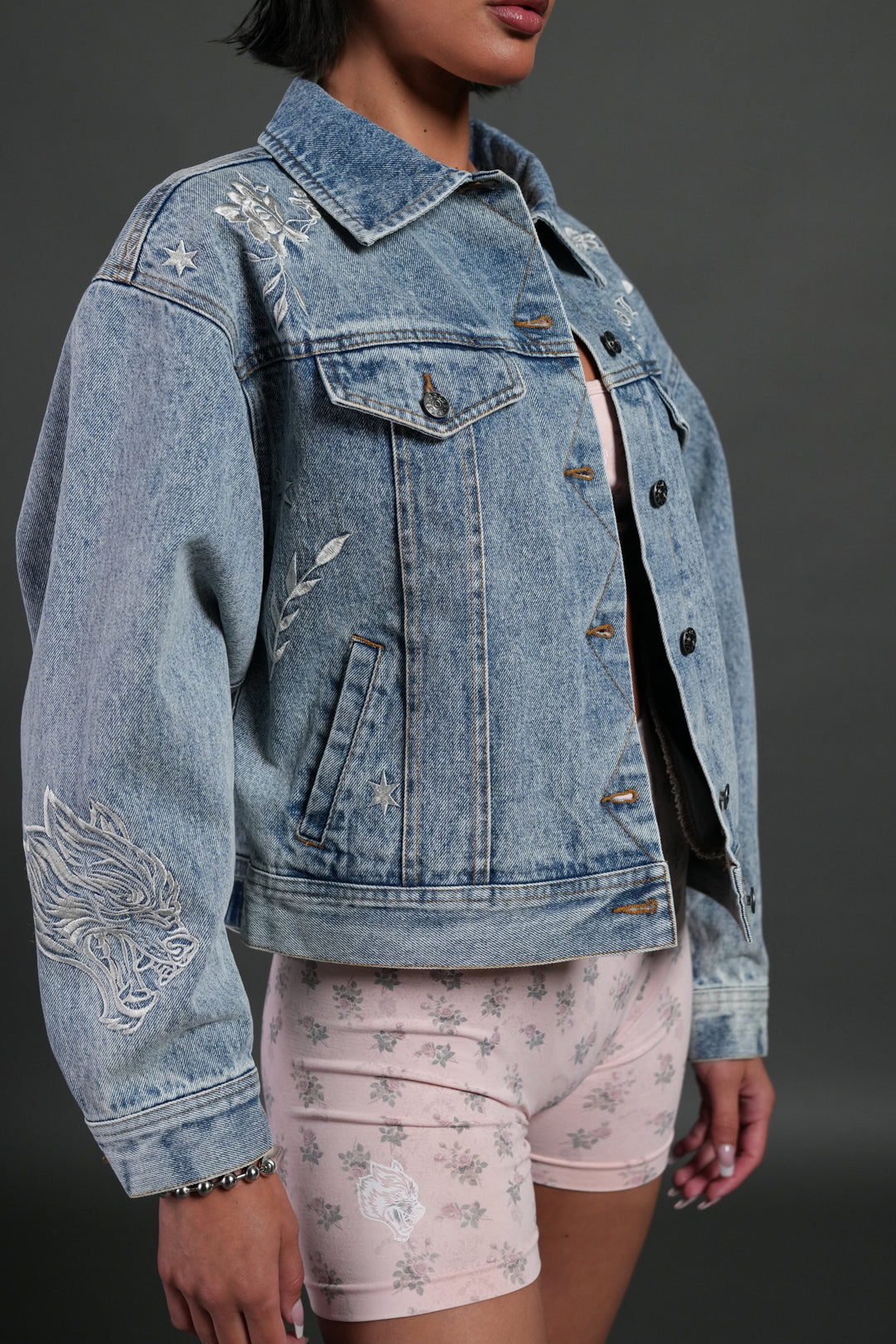 Tales We Tell She American Denim Jacket in Light Wash
