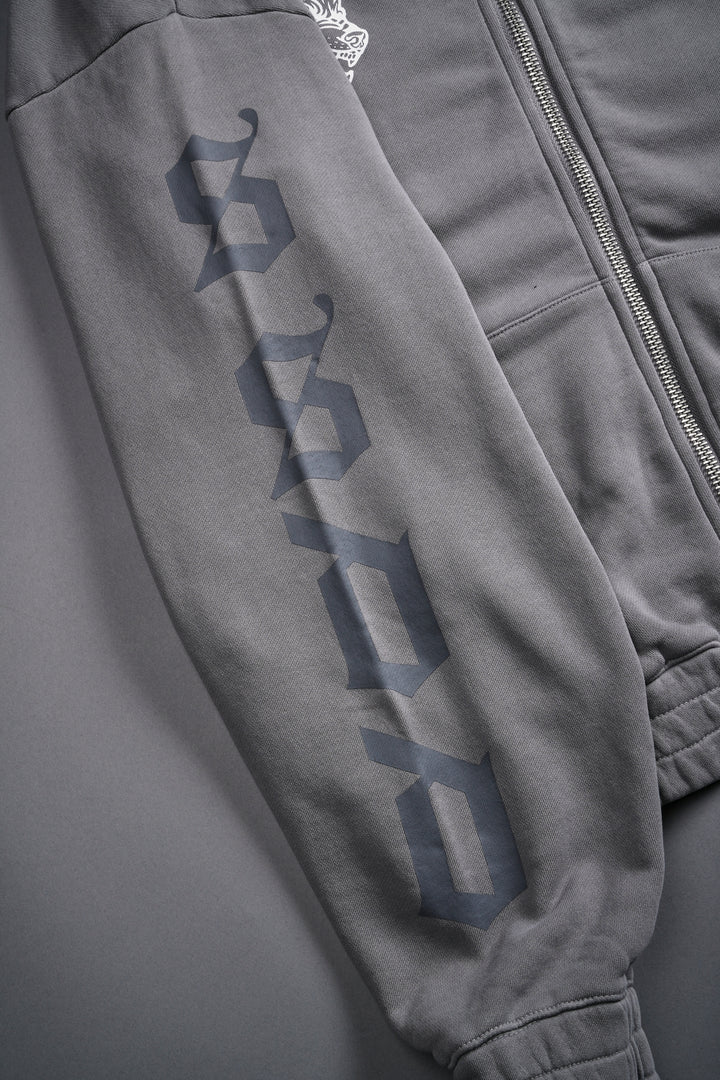 Ultimate Frontier Rivet "Chambers" Zip Hoodie in Dove Gray