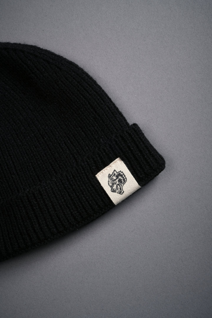 Wolf Patch V2 Beanie in Black