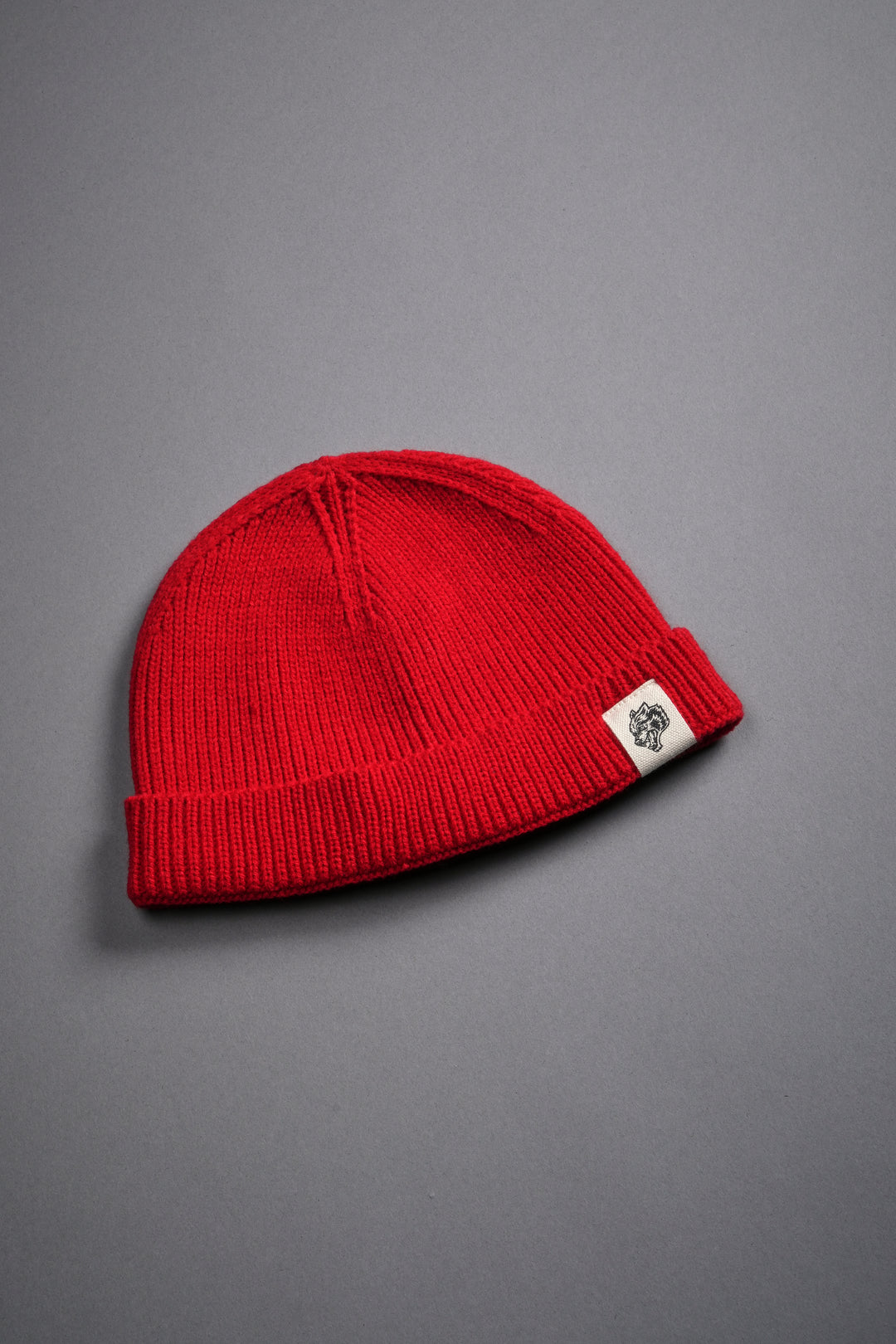 Wolf Patch V2 Beanie in Roman Red