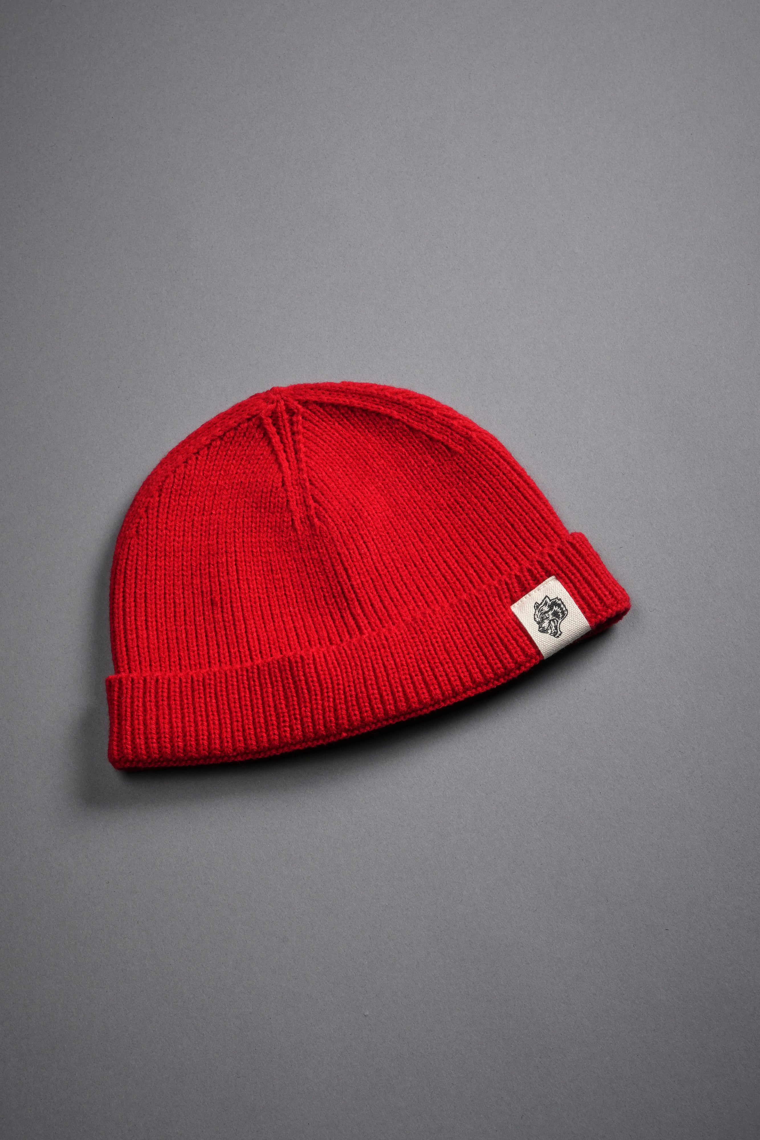 Wolf Patch V2 Beanie in Roman Red