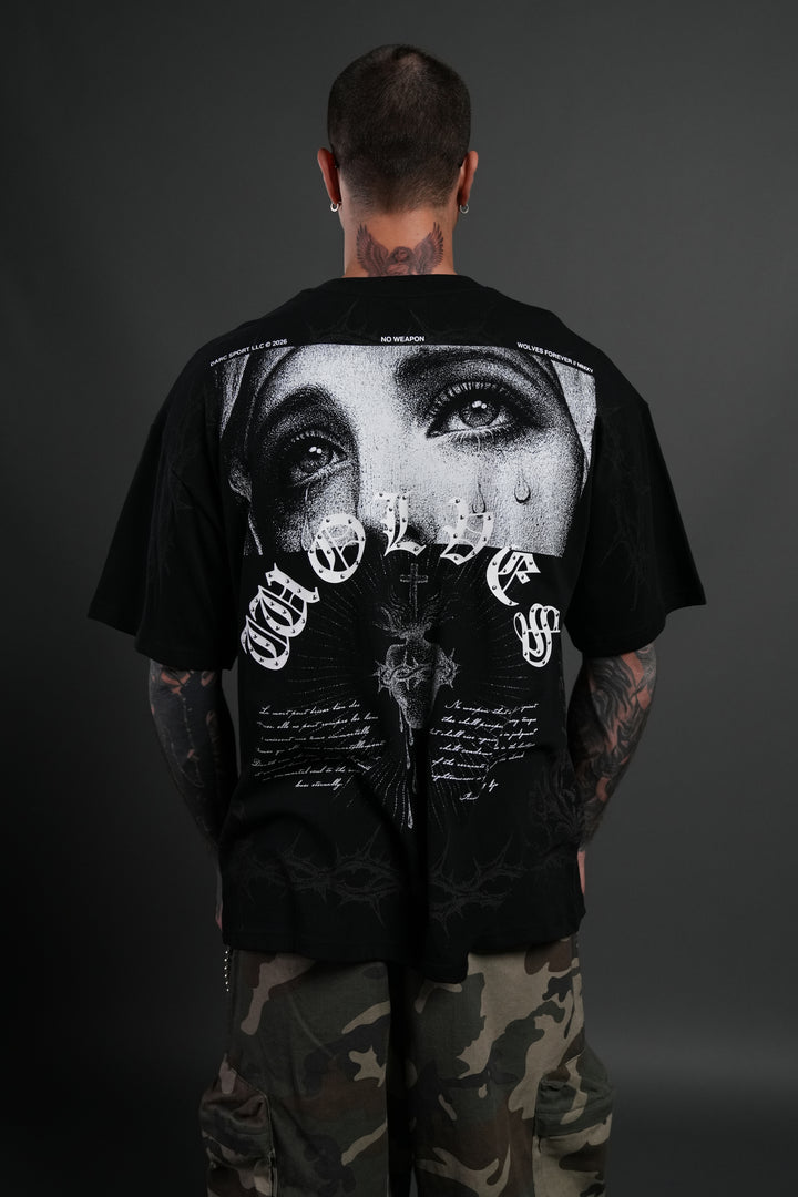 Sanctified Premium Oversized Tee in Black