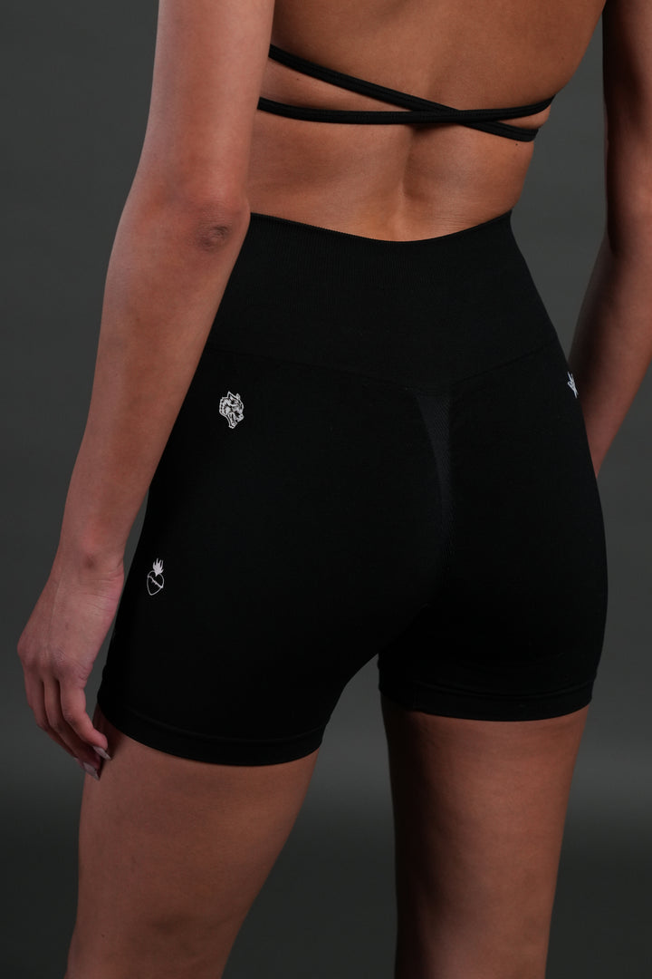 Verona Noir "Stella" Soft Seamless Shorts in Black