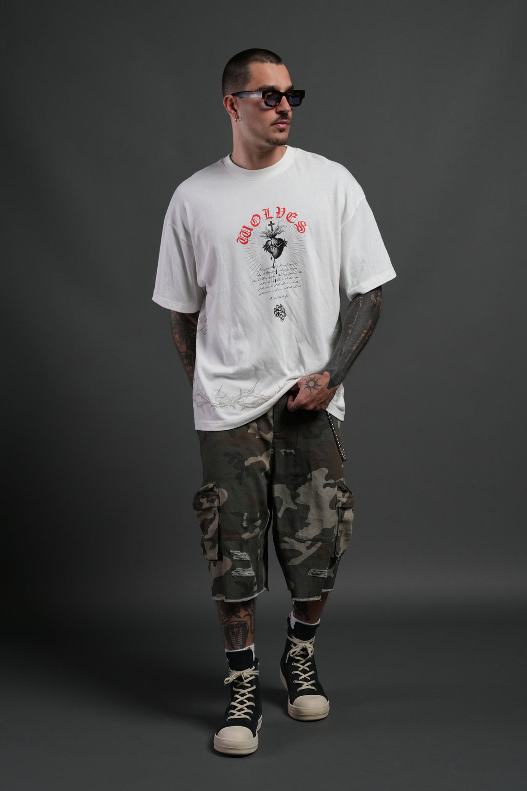 Sanctified Premium Oversized Tee in Cream