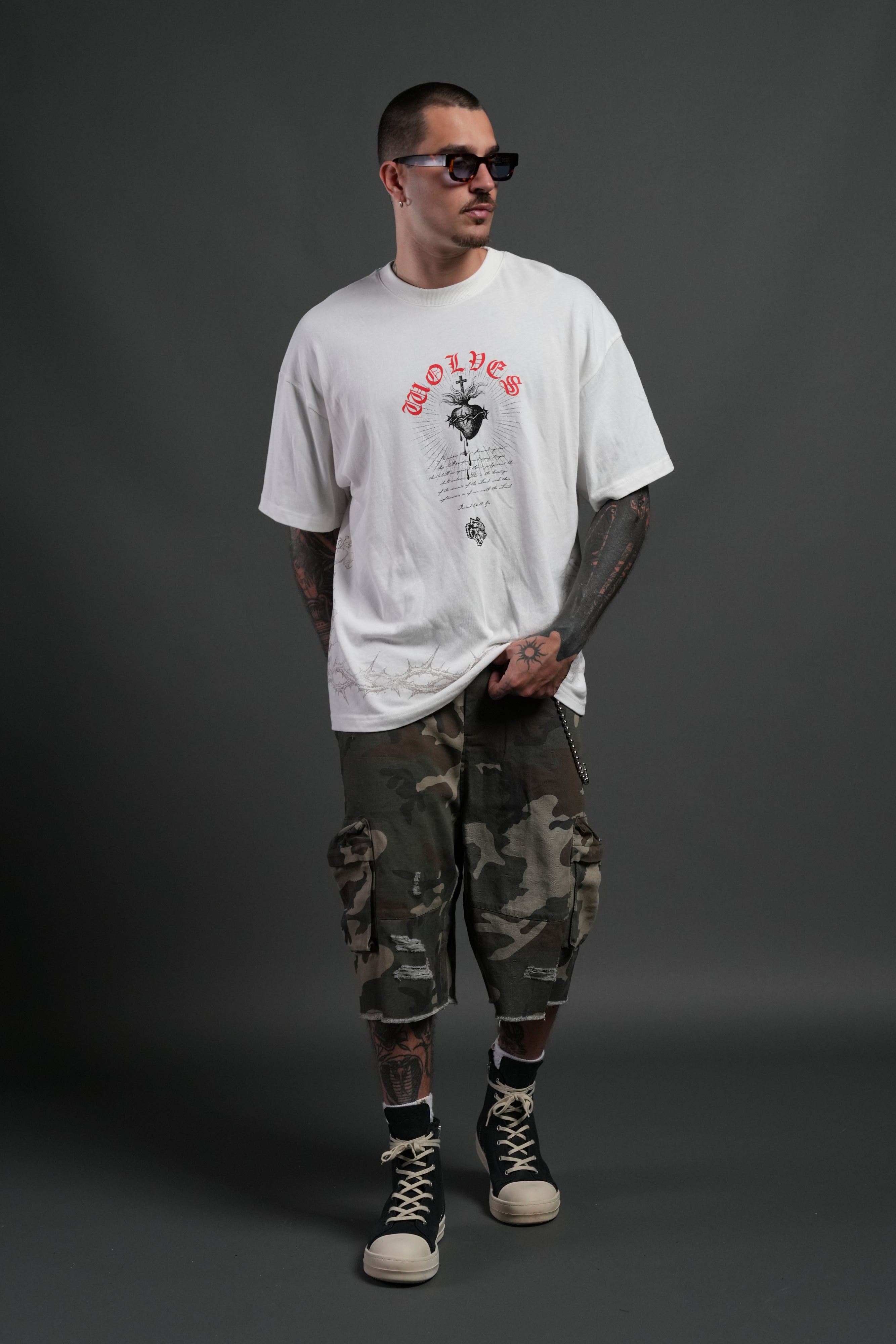 Sanctified Premium Oversized Tee in Cream